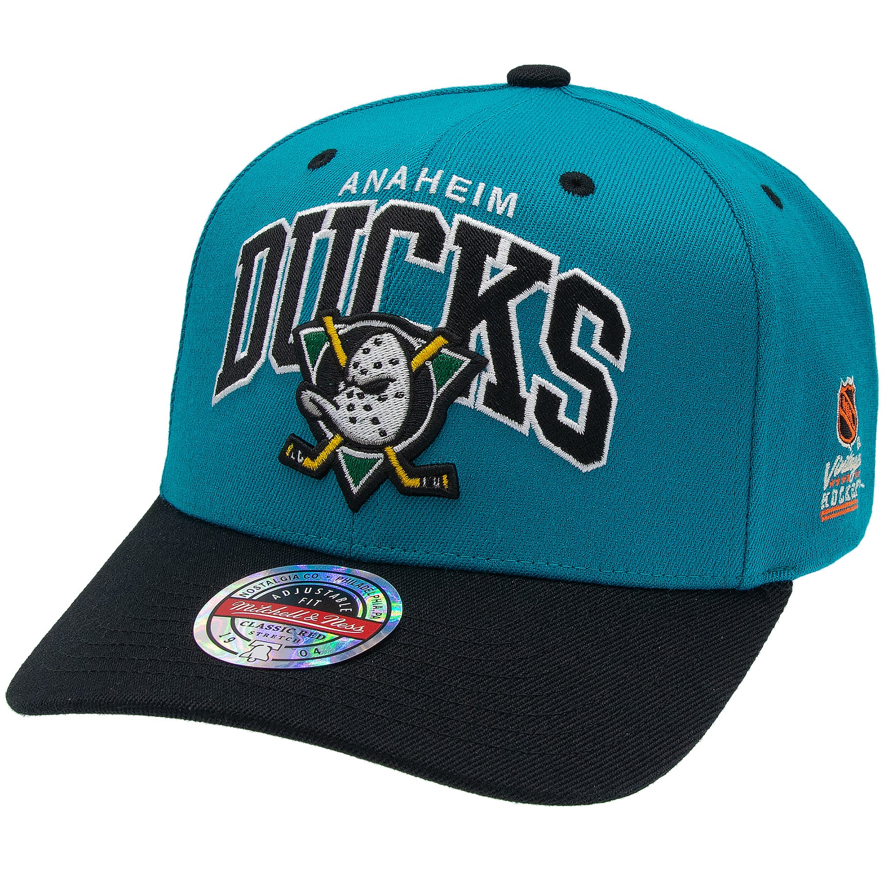 Anaheim Ducks Mitchell & Ness Team Arch Classic Red Snapback NHL Cap Türkis