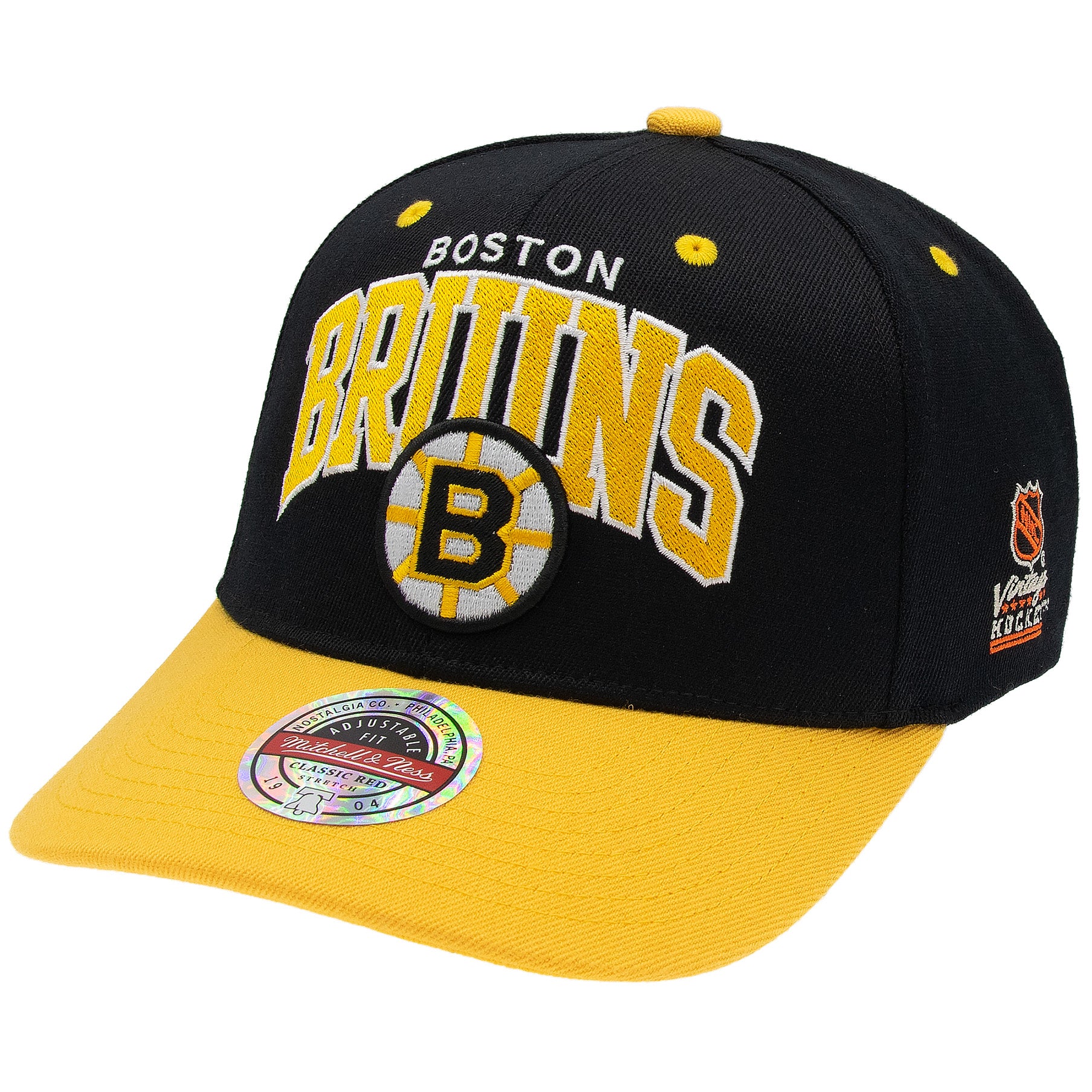 Boston Bruins Mitchell & Ness Team Arch Classic Red Snapback NHL Cap Schwarz