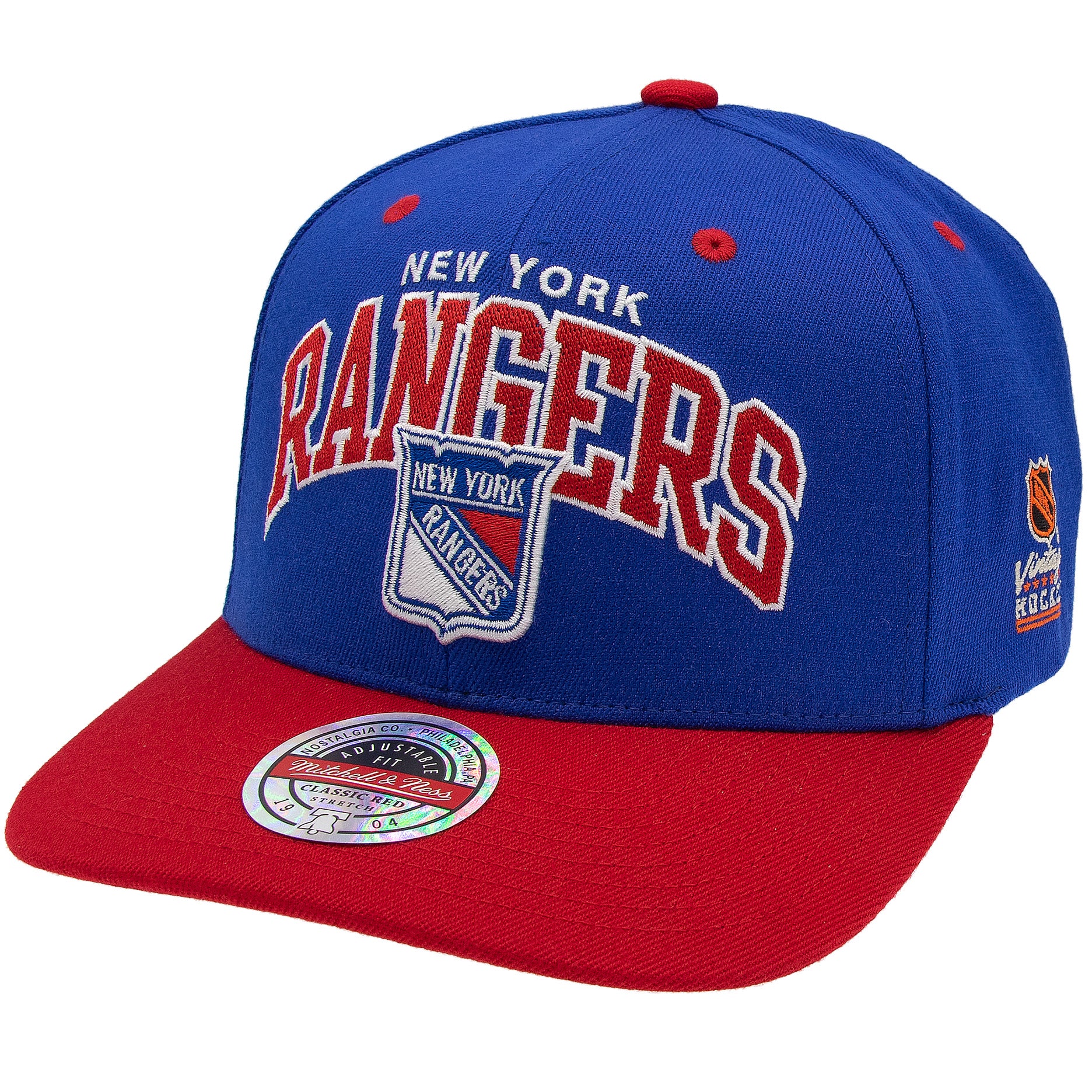 New York Rangers Mitchell & Ness Team Arch Classic Red Snapback NHL Cap Blau