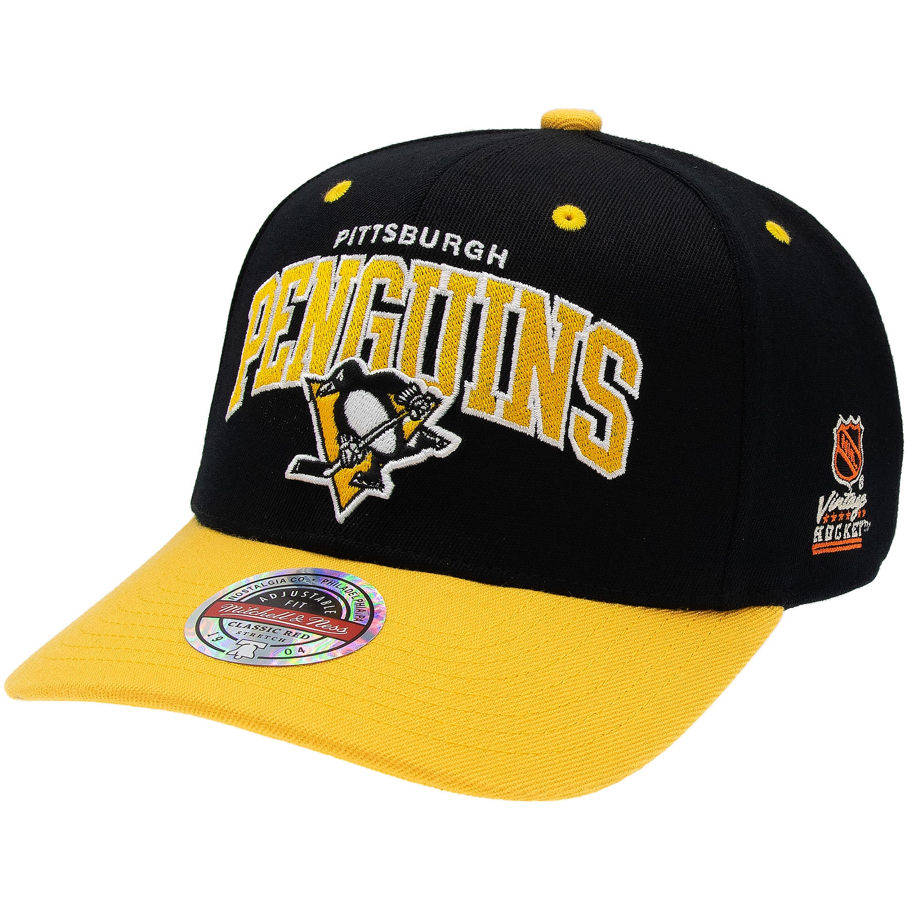 Pittsburgh Penguins Mitchell & Ness Team Arch Classic Red Snapback NHL Cap Schwarz