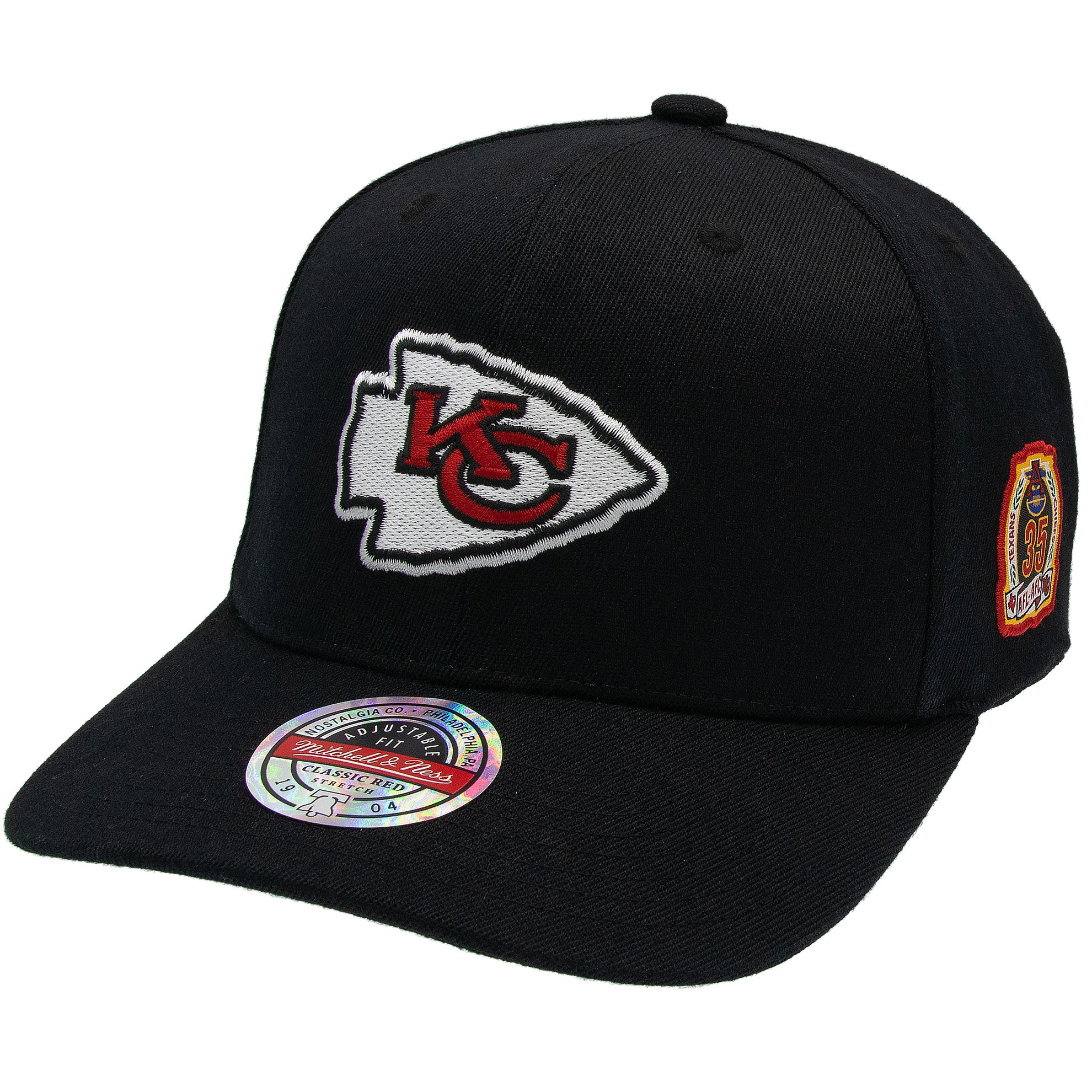 Kansas City Chiefs Mitchell & Ness Blackout Classic Red Snpback NFL Cap Schwarz