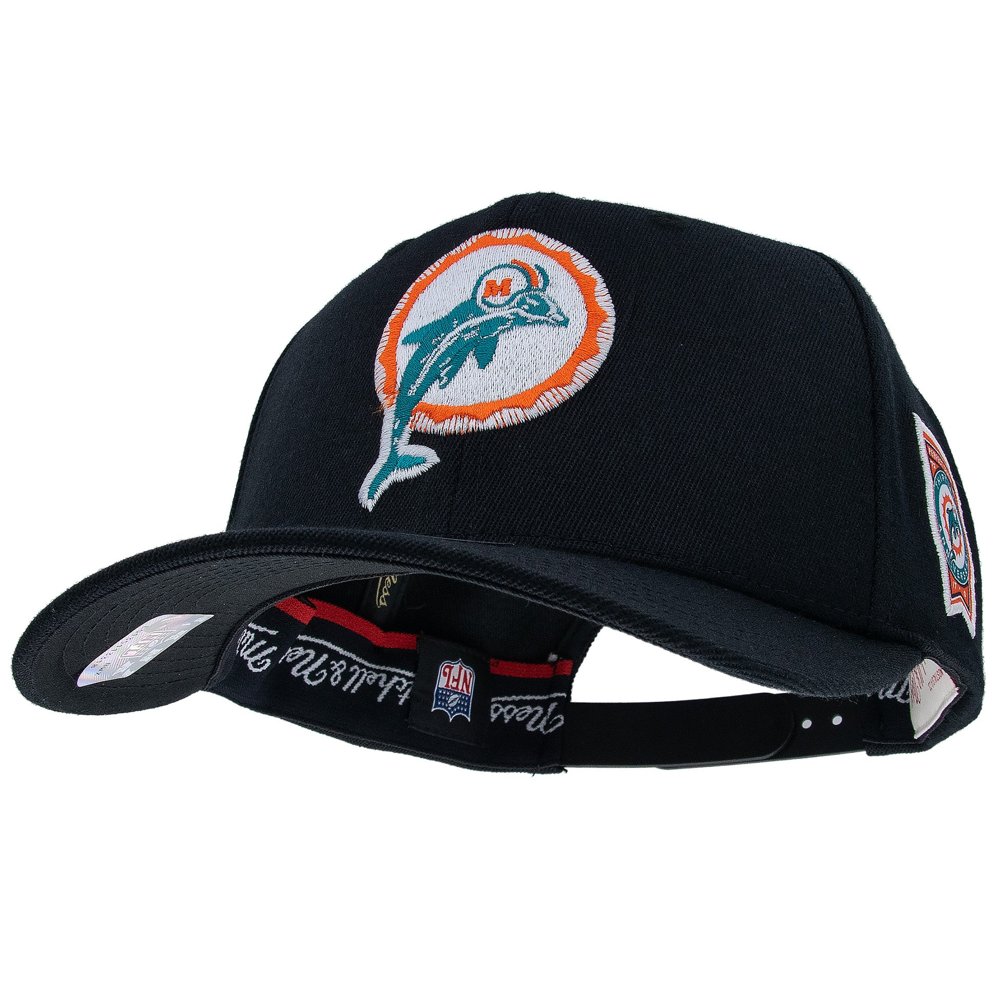 Miami Dolphins Mitchell & Ness Blackout Classic Red Snpback NFL Cap Schwarz