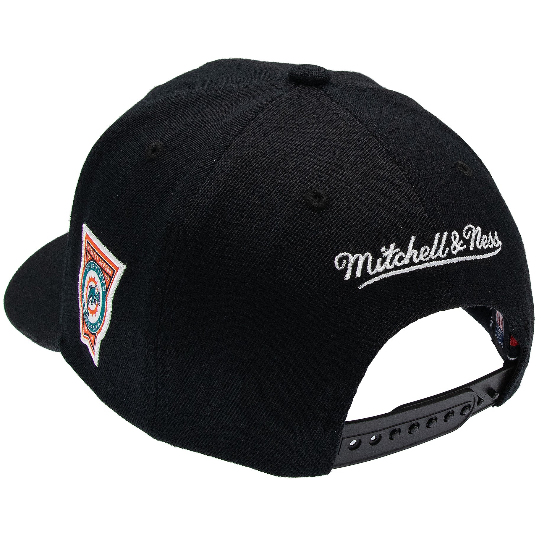 Miami Dolphins Mitchell & Ness Blackout Classic Red Snpback NFL Cap Schwarz