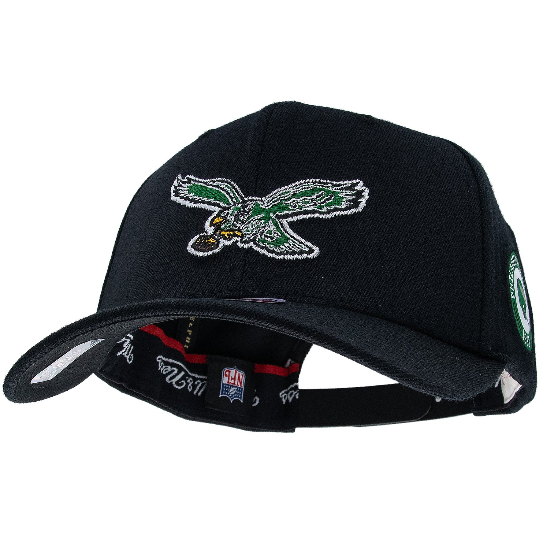 Philadelphia Eagles Mitchell & Ness Blackout Classic Red Snpback NFL Cap Schwarz