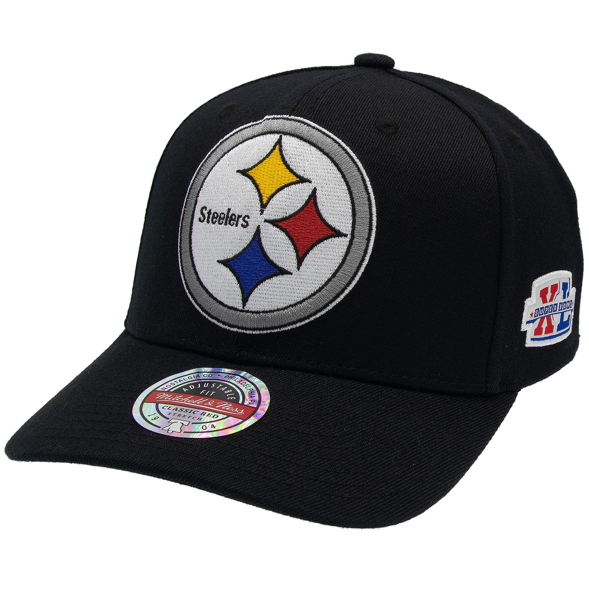 Pittsburgh Steelers Mitchell & Ness Blackout Classic Red Snpback NFL Cap Schwarz