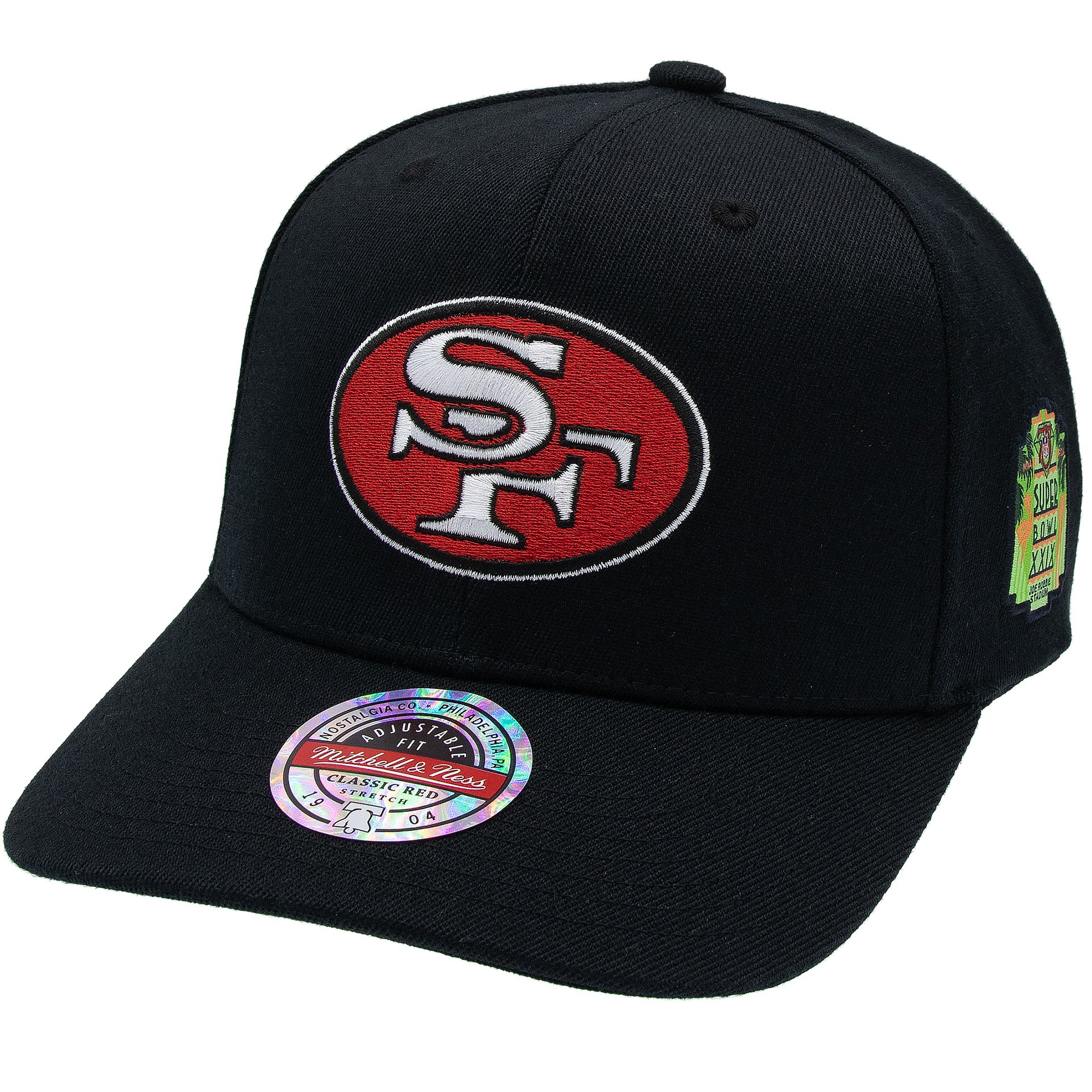 San Francisco 49ers Mitchell & Ness Blackout Classic Red Snpback NFL Cap Schwarz