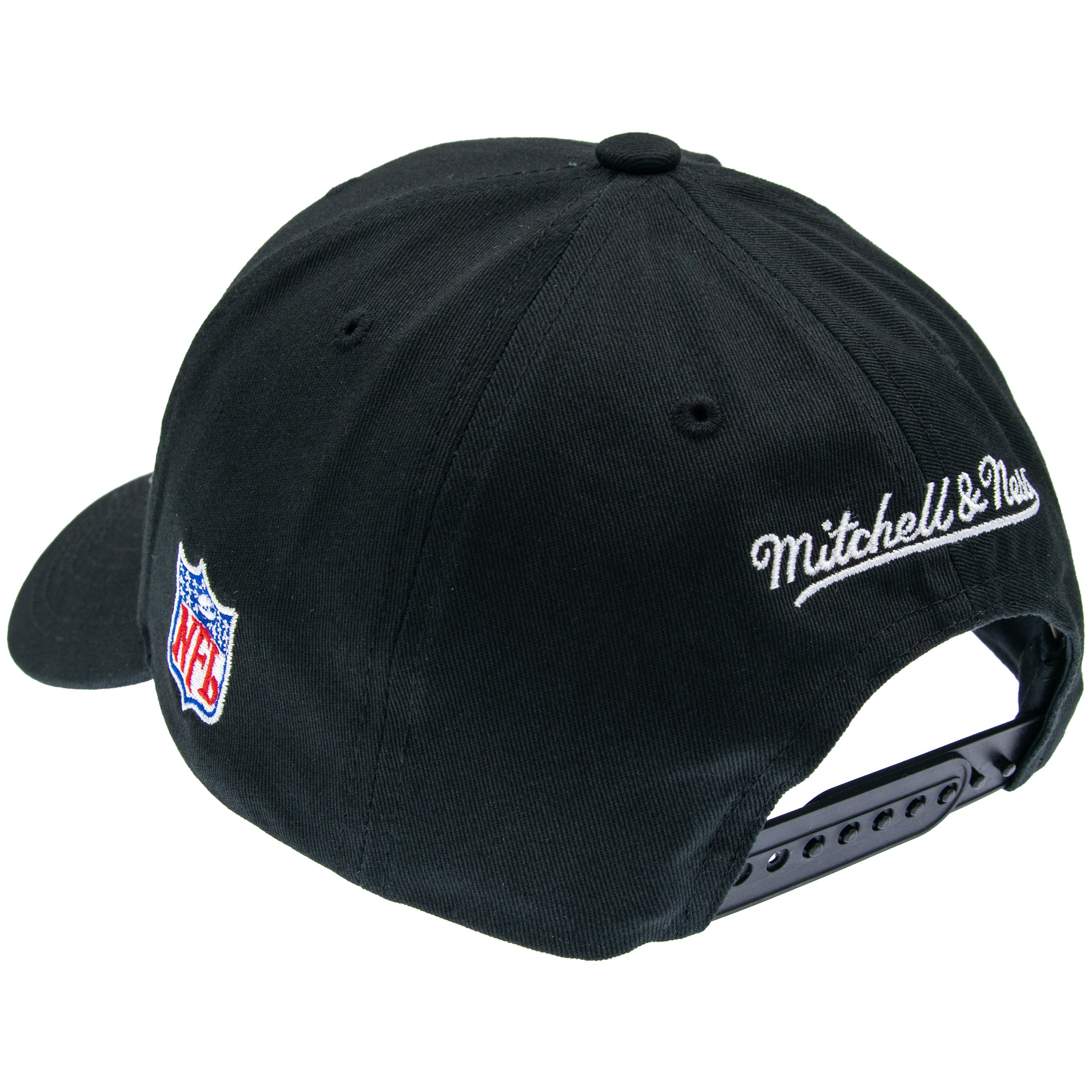 Schwarze Mitchell & Ness NFL Cap mit Philadelphia Eagles Team-Logo, Low Pro Stil, bequemer Baseballkappe für Fans