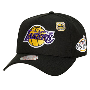 Los Angeles Lakers Mitchell & Ness Legacy Made Champ Pro Pinch Snapback NBA Cap in Schwarz