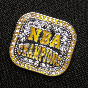Schwarze Los Angeles Lakers Mitchell & Ness Legacy Made Champ Pro Pinch Snapback NBA Cap