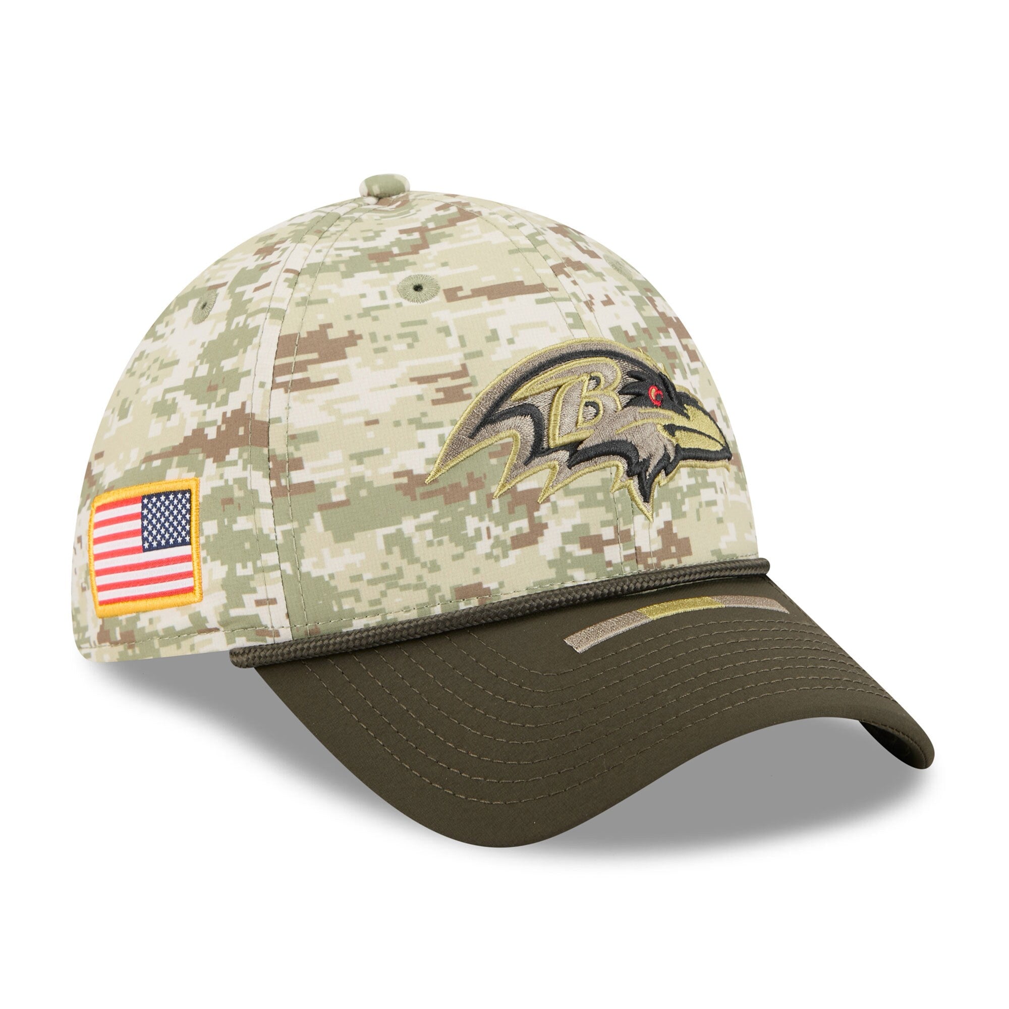 Baltimore Ravens New Era 2025 NFL Salute to Service 39THIRTY Flex Fit Cap Camouflage