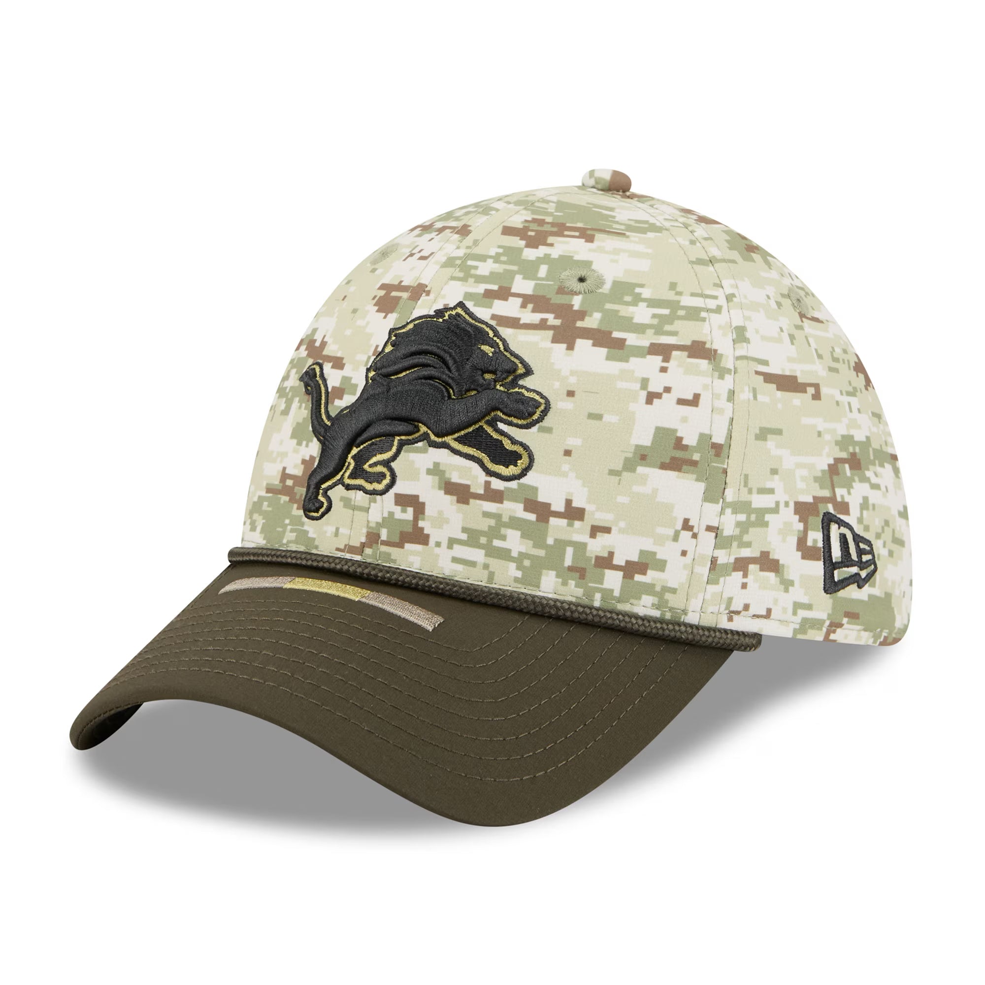 Detroit Lions New Era 2025 NFL Salute to Service 39THIRTY Flex Fit Cap Camouflage