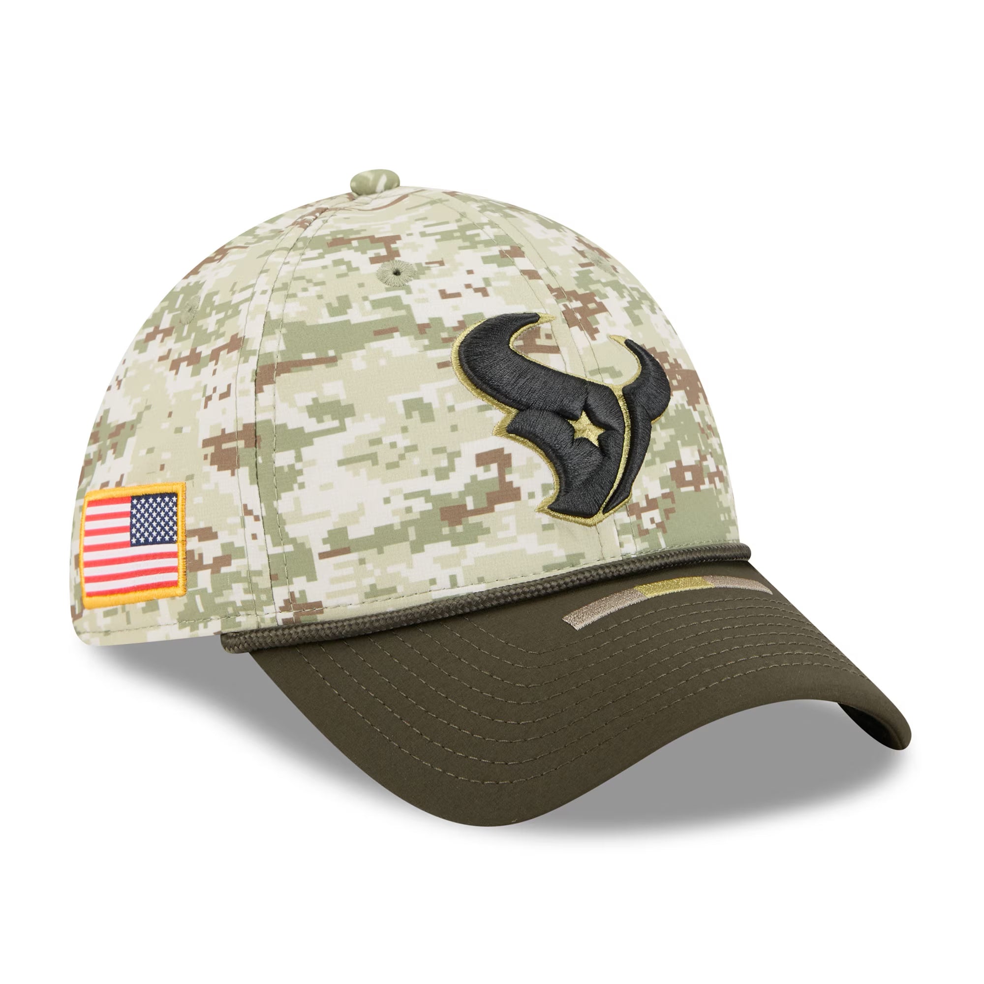 Houston Texans New Era 2025 NFL Salute to Service 39THIRTY Flex Fit Cap Camouflage