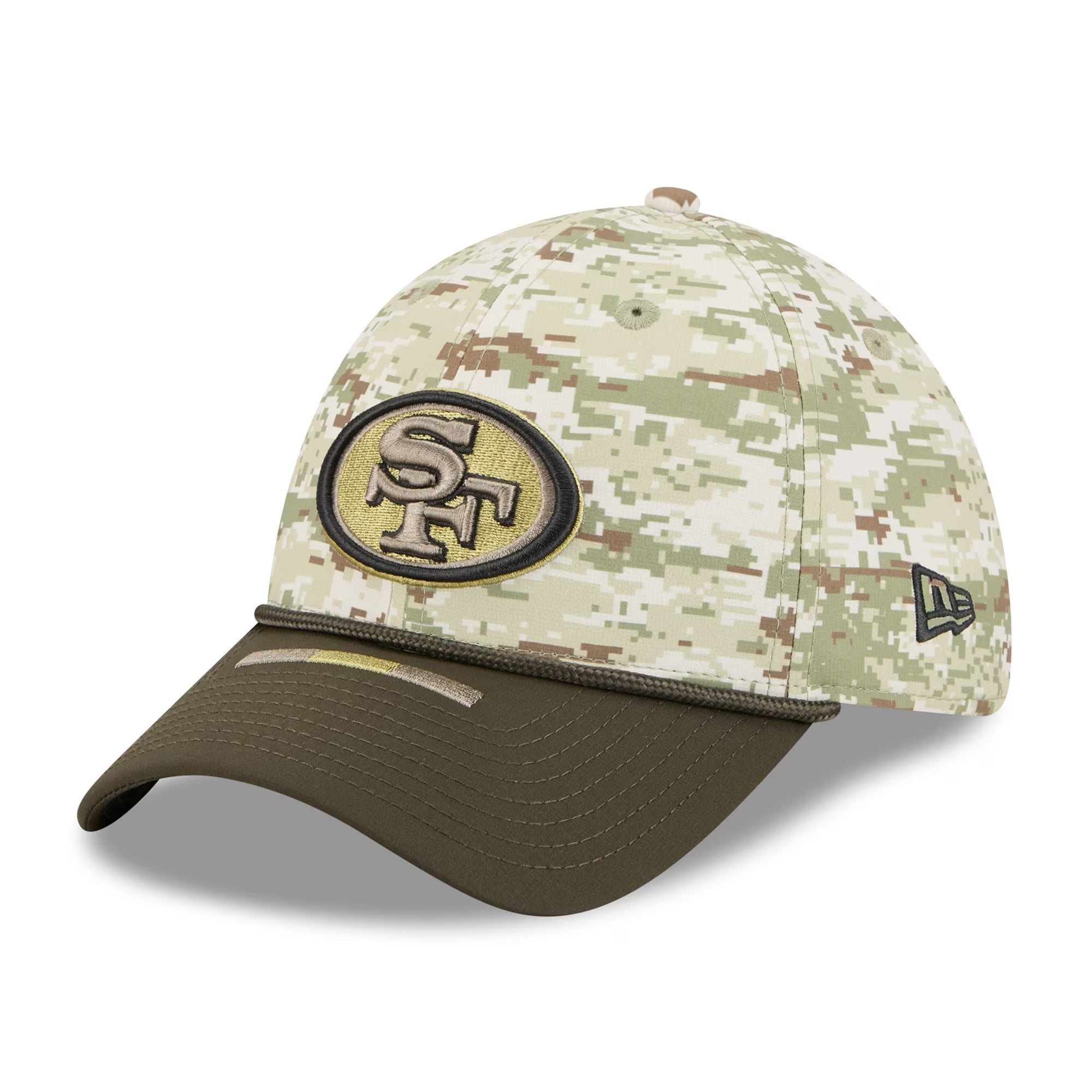 San Francisco 49ers New Era 2025 NFL Salute to Service 39THIRTY Flex Fit Cap Camouflage