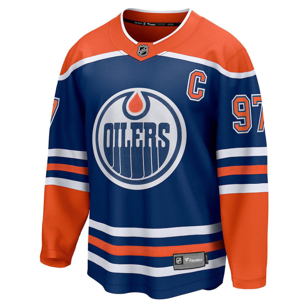 Connor McDavid #97 Edmonton Oilers Fanatics Player Breakaway NHL Trikot Blau