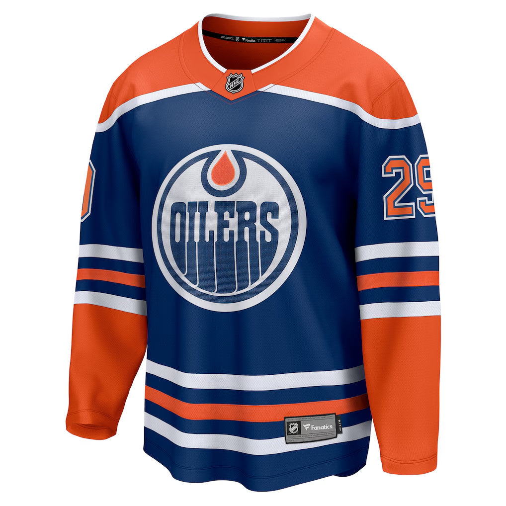 Leon Draisaitl #29 Edmonton Oilers Fanatics Player Breakaway NHL Trikot Blau