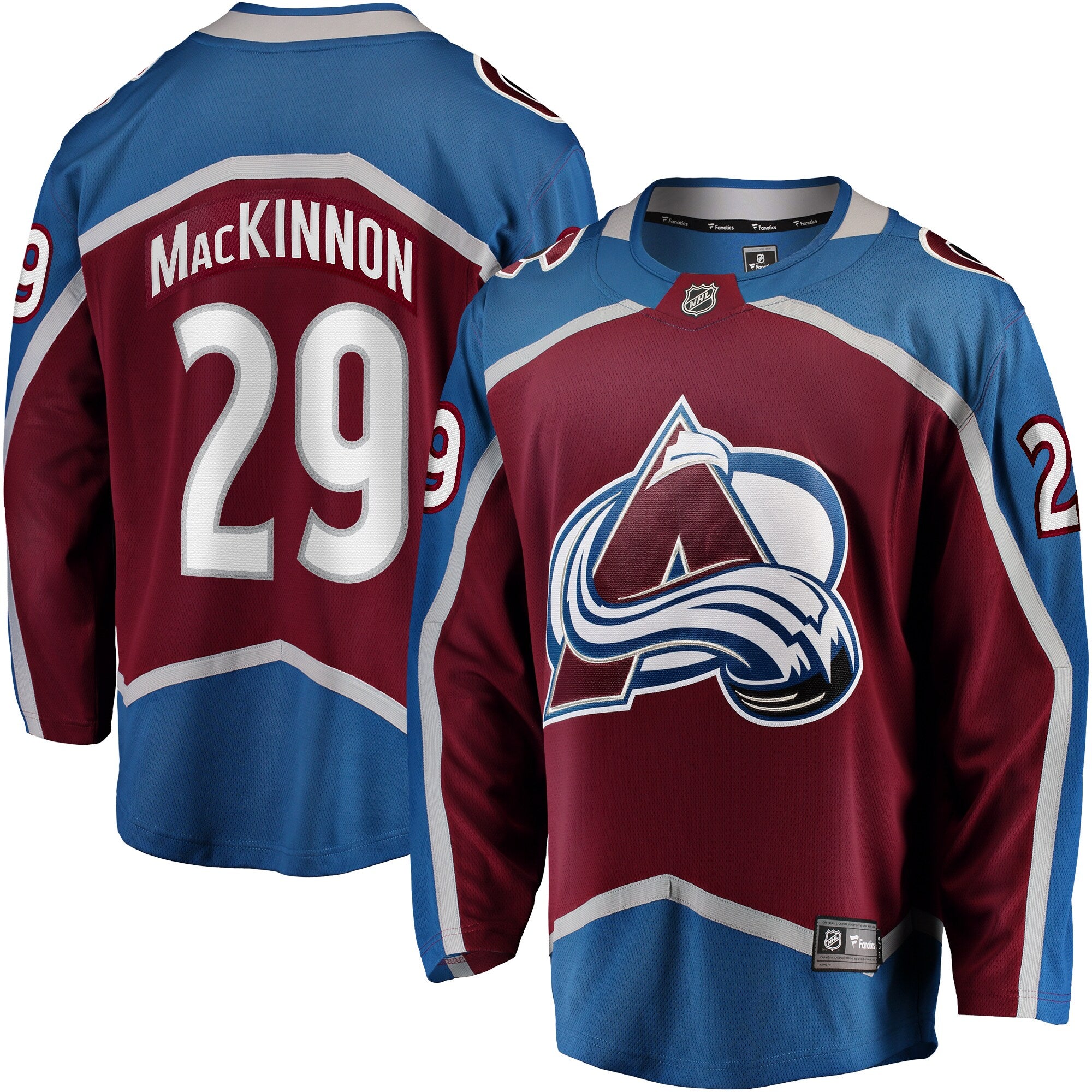 Nathan MacKinnon #29 Colorado Avalanche Fanatics Player Breakaway NHL Trikot Blau Rot
