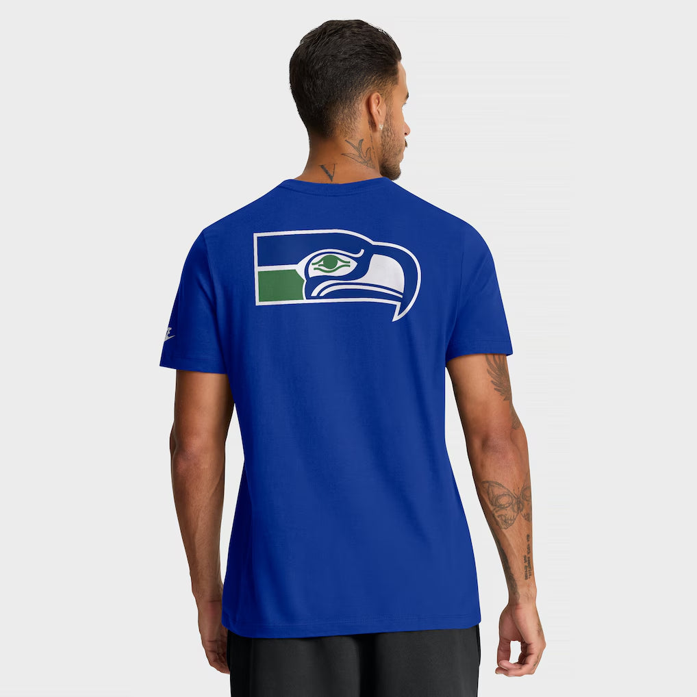 Seattle Seahawks Nike Rewind Backprint Hit NFL T-Shirt Blau