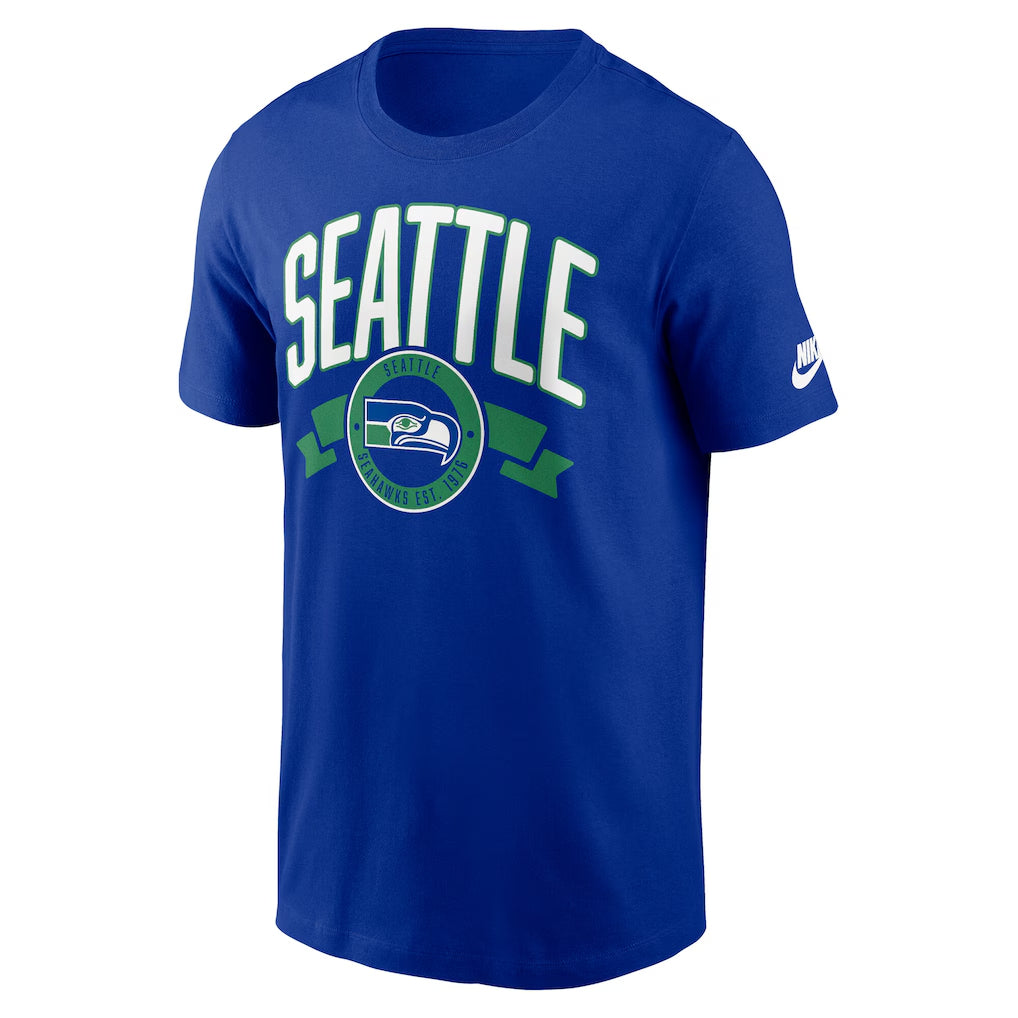 Seattle Seahawks Nike Rewind Backprint Hit NFL T-Shirt Blau