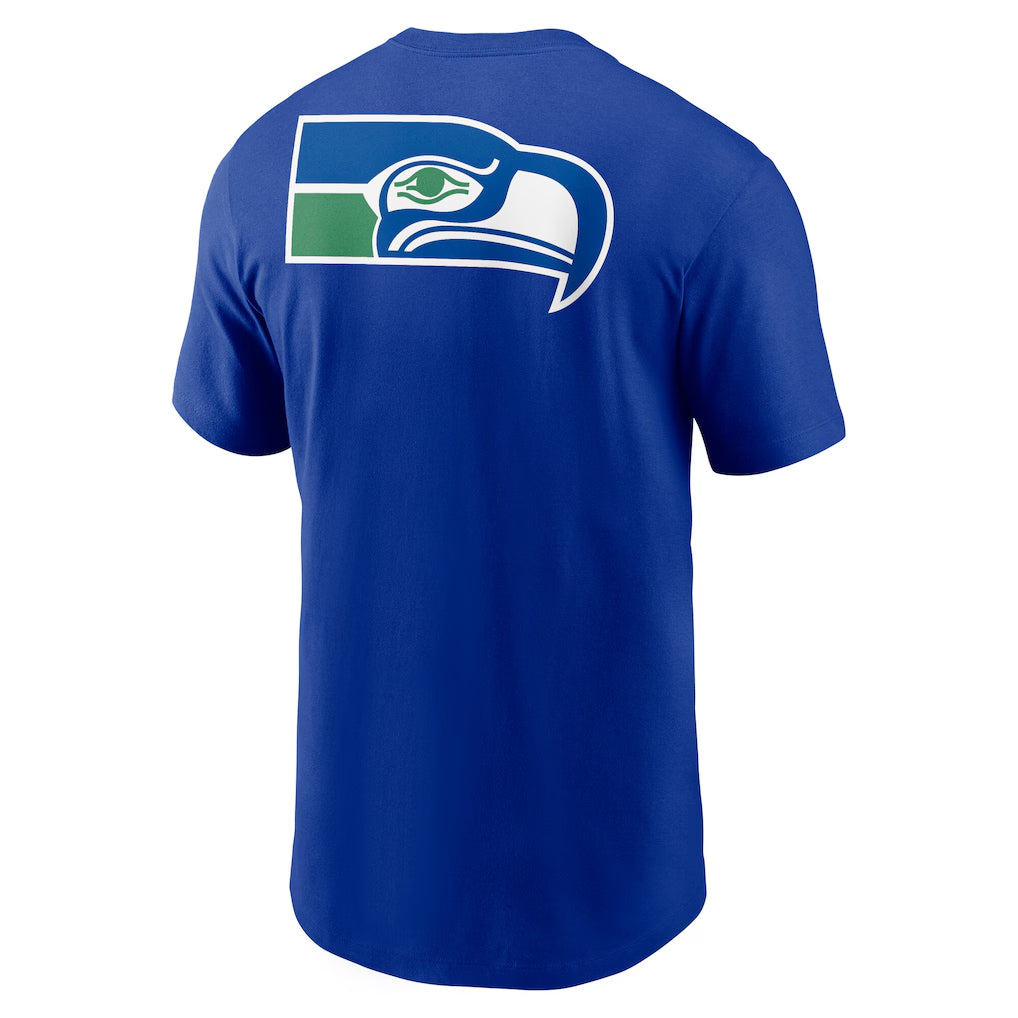 Seattle Seahawks Nike Rewind Backprint Hit NFL T-Shirt Blau