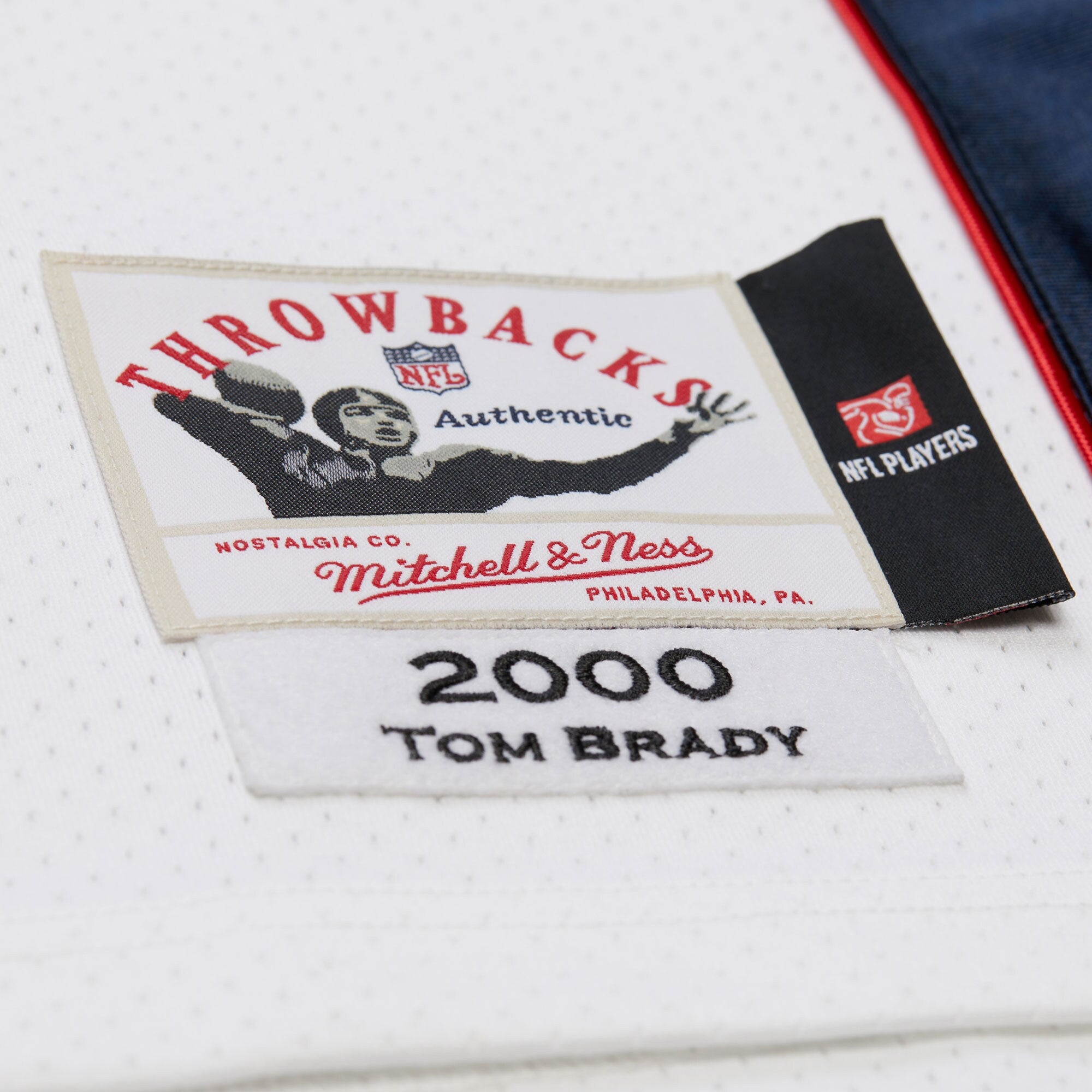 Tom Brady #12 New England Patriots 2000 Mitchell & Ness AUTHENTIC NFL Trikot Weiß
