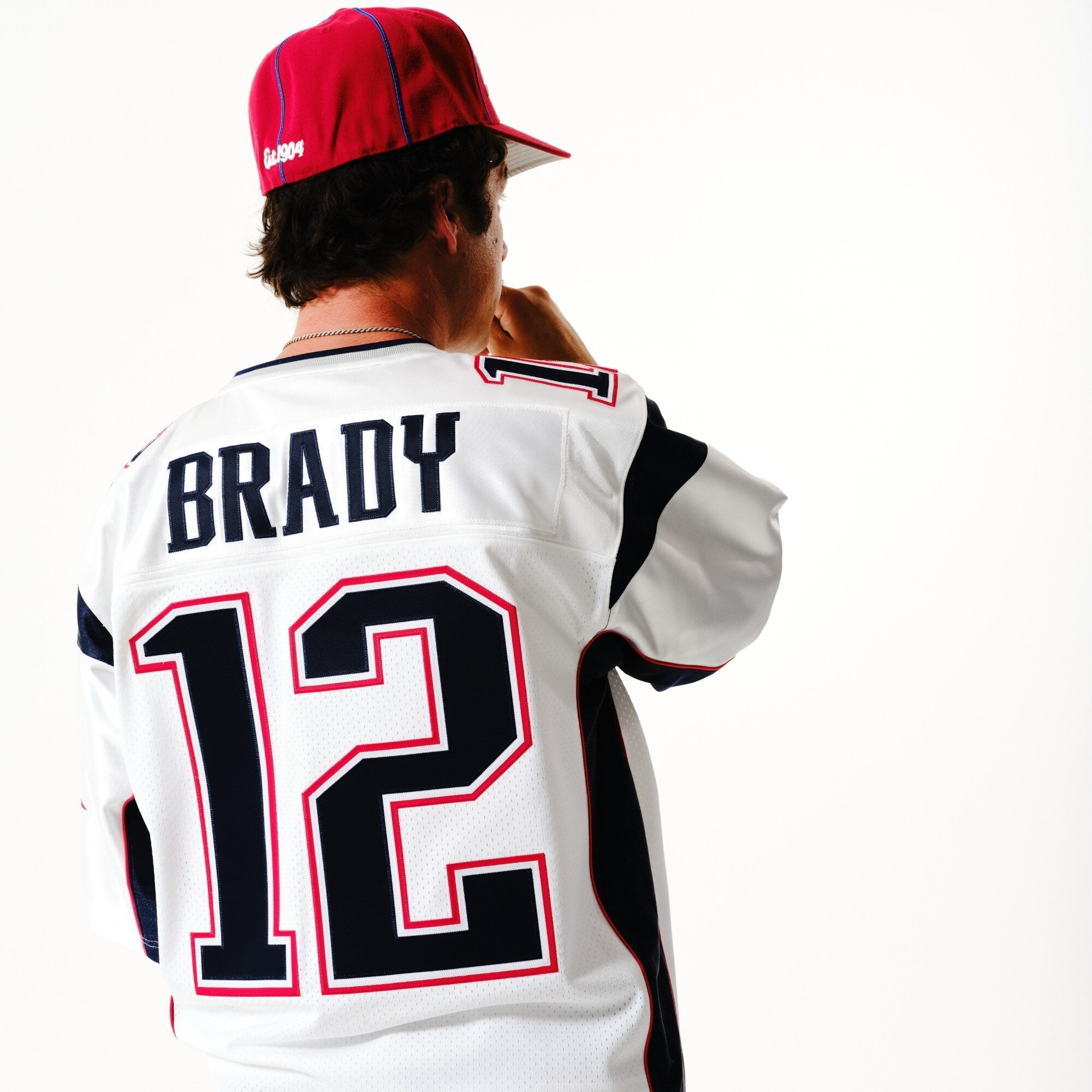 Tom Brady #12 New England Patriots 2000 Mitchell & Ness AUTHENTIC NFL Trikot Weiß