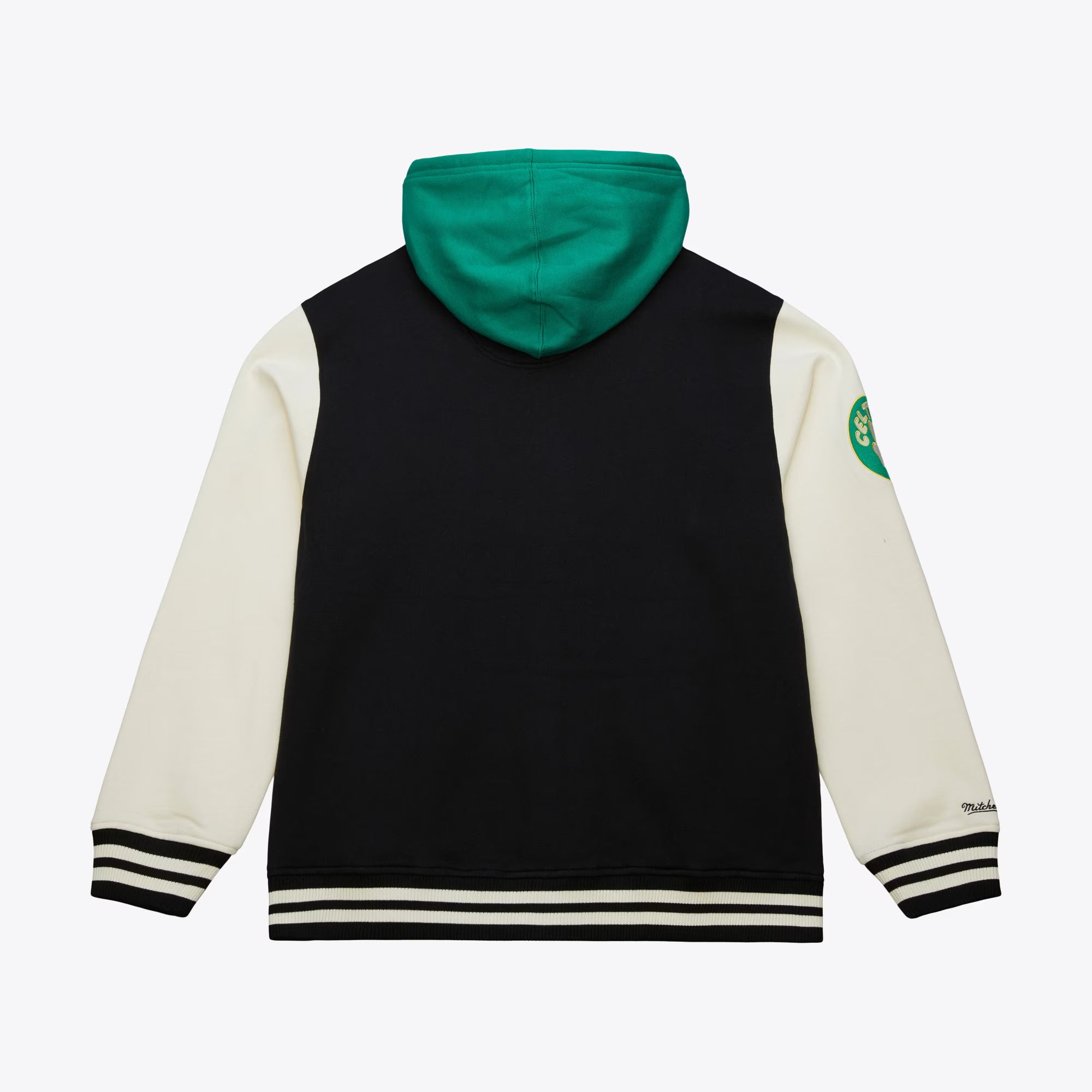 Boston Celtics Mitchell & Ness Premium Patch Courtside Fleece Full-Snap NBA Jacke Schwarz