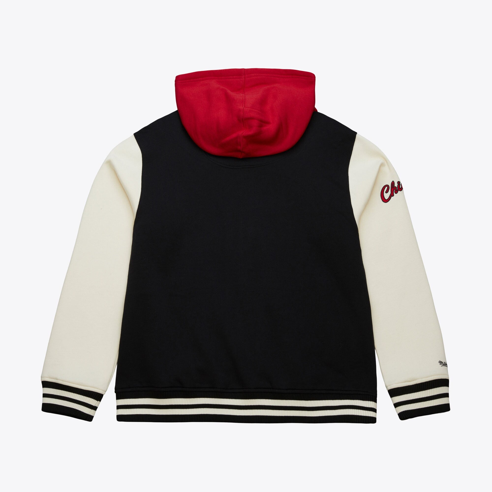 Chicago Bulls Mitchell & Ness Premium Patch Courtside Fleece Full-Snap NBA Jacke Schwarz