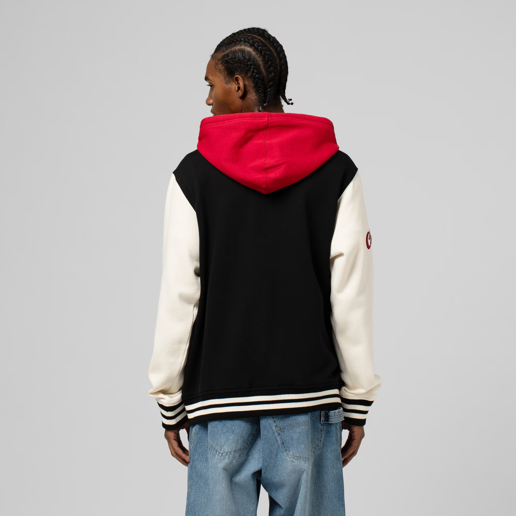 Chicago Bulls Mitchell & Ness Premium Patch Courtside Fleece Full-Snap NBA Jacke Schwarz