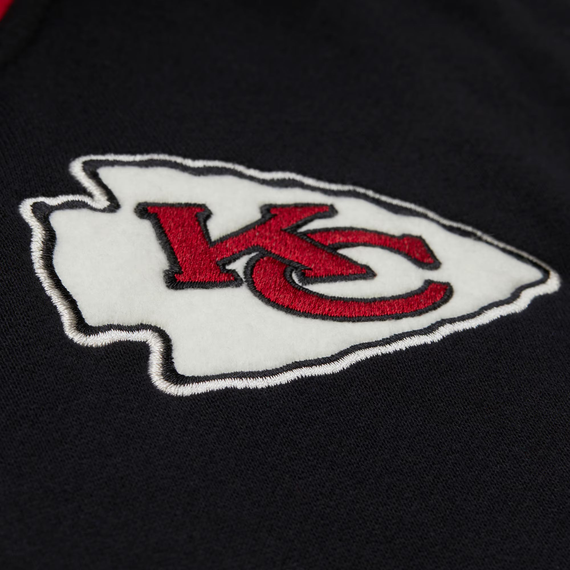 Kansas City Chiefs Mitchell & Ness Premium Patch Sideline Fleece Full-Snap NFL Jacke Schwarz