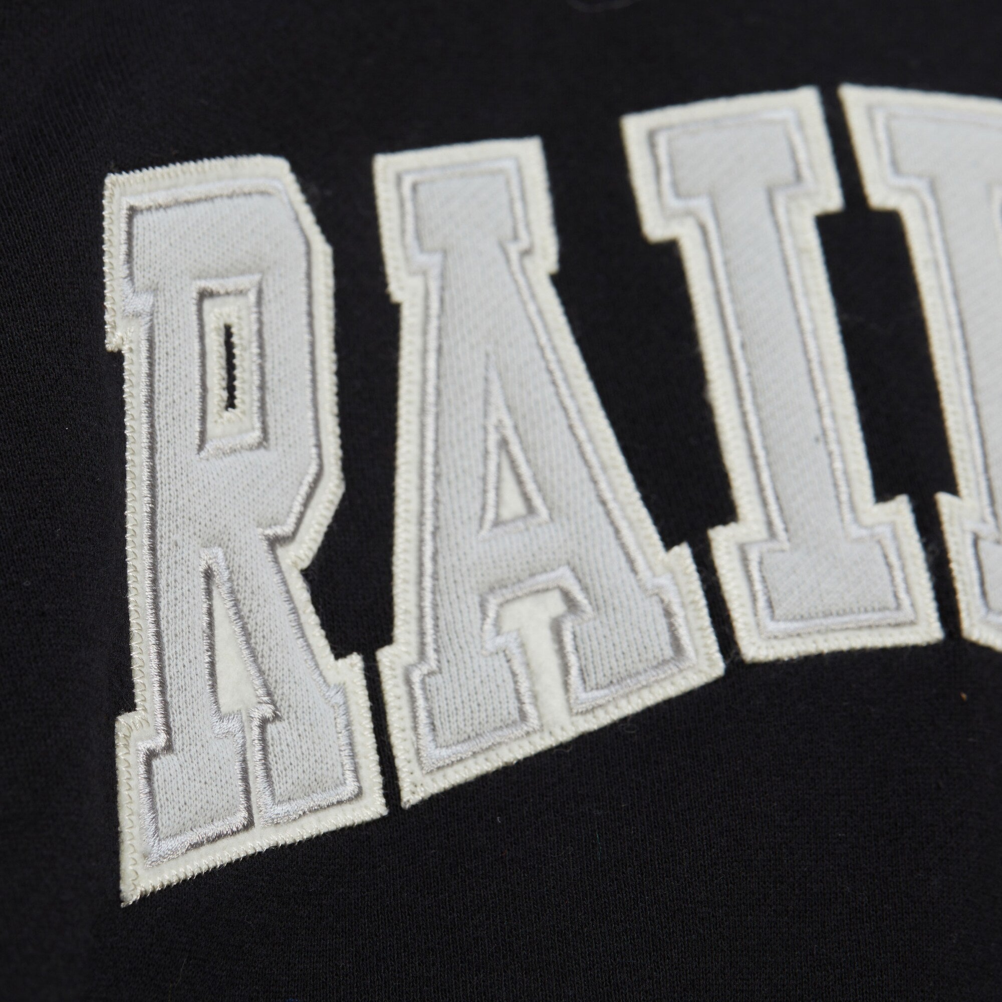 Las Vegas Raiders Mitchell & Ness Premium Patch Sideline Fleece Full-Snap NFL Jacke Schwarz