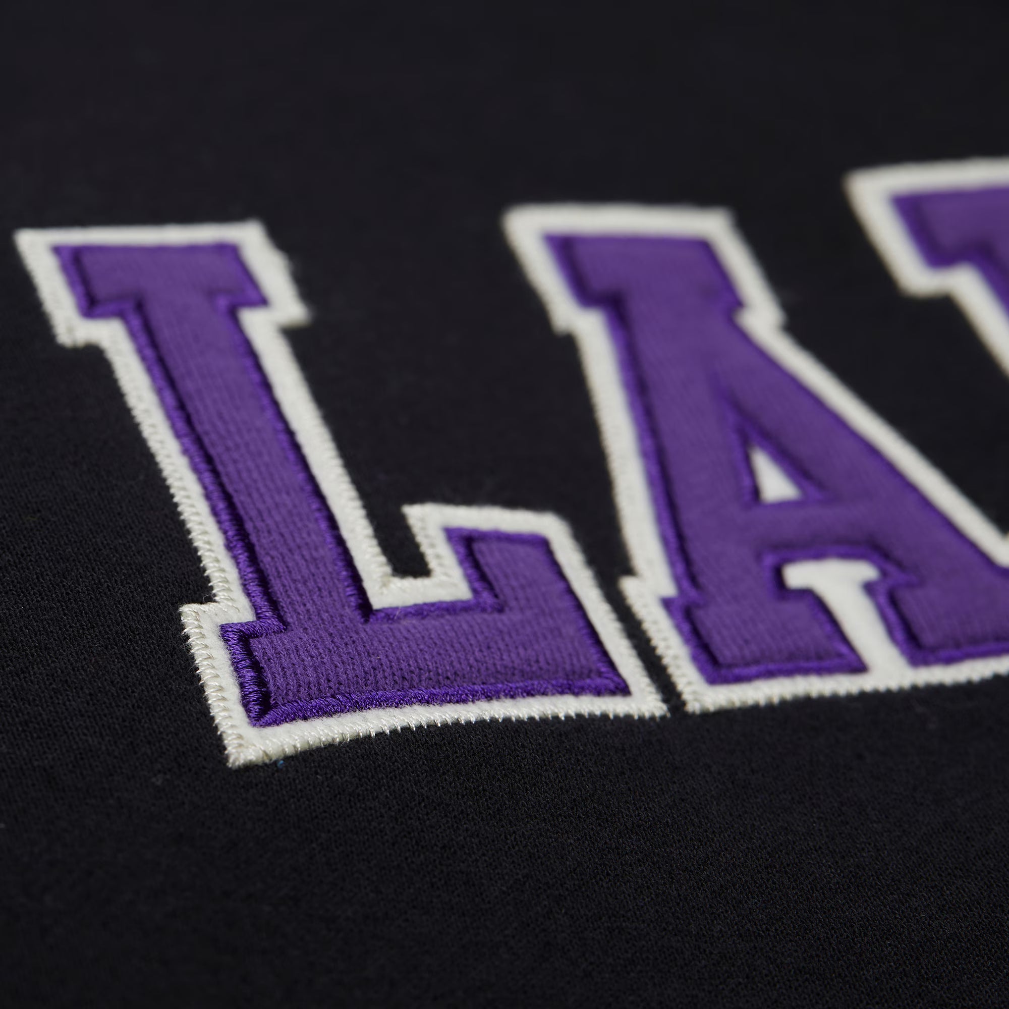 Los Angeles Lakers Mitchell & Ness Premium Patch Courtside Fleece Full-Snap NBA Jacke Schwarz