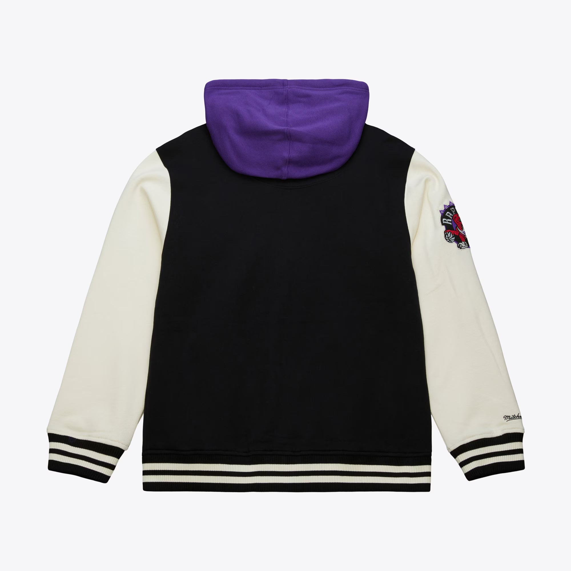 Toronto Raptors Mitchell & Ness Premium Patch Courtside Fleece Full-Snap NBA Jacke Schwarz