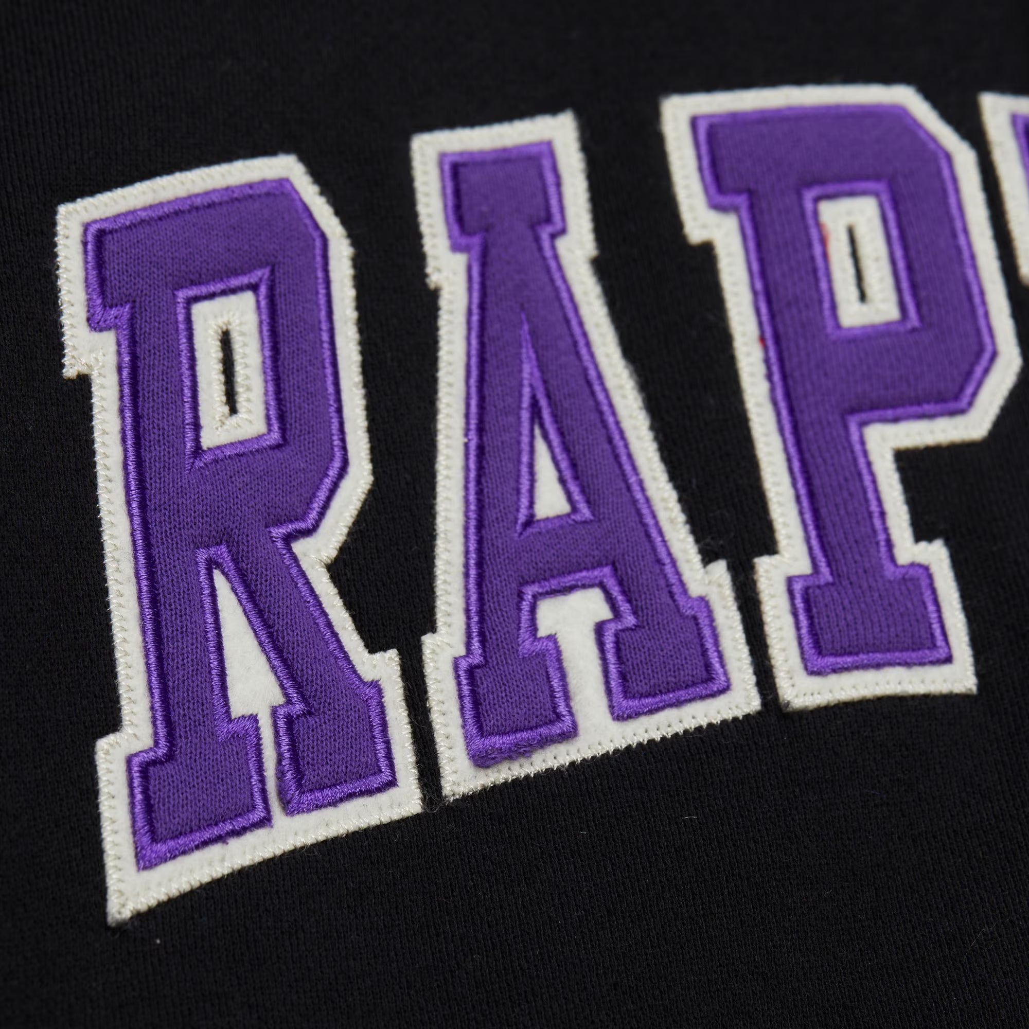 Toronto Raptors Mitchell & Ness Premium Patch Courtside Fleece Full-Snap NBA Jacke Schwarz
