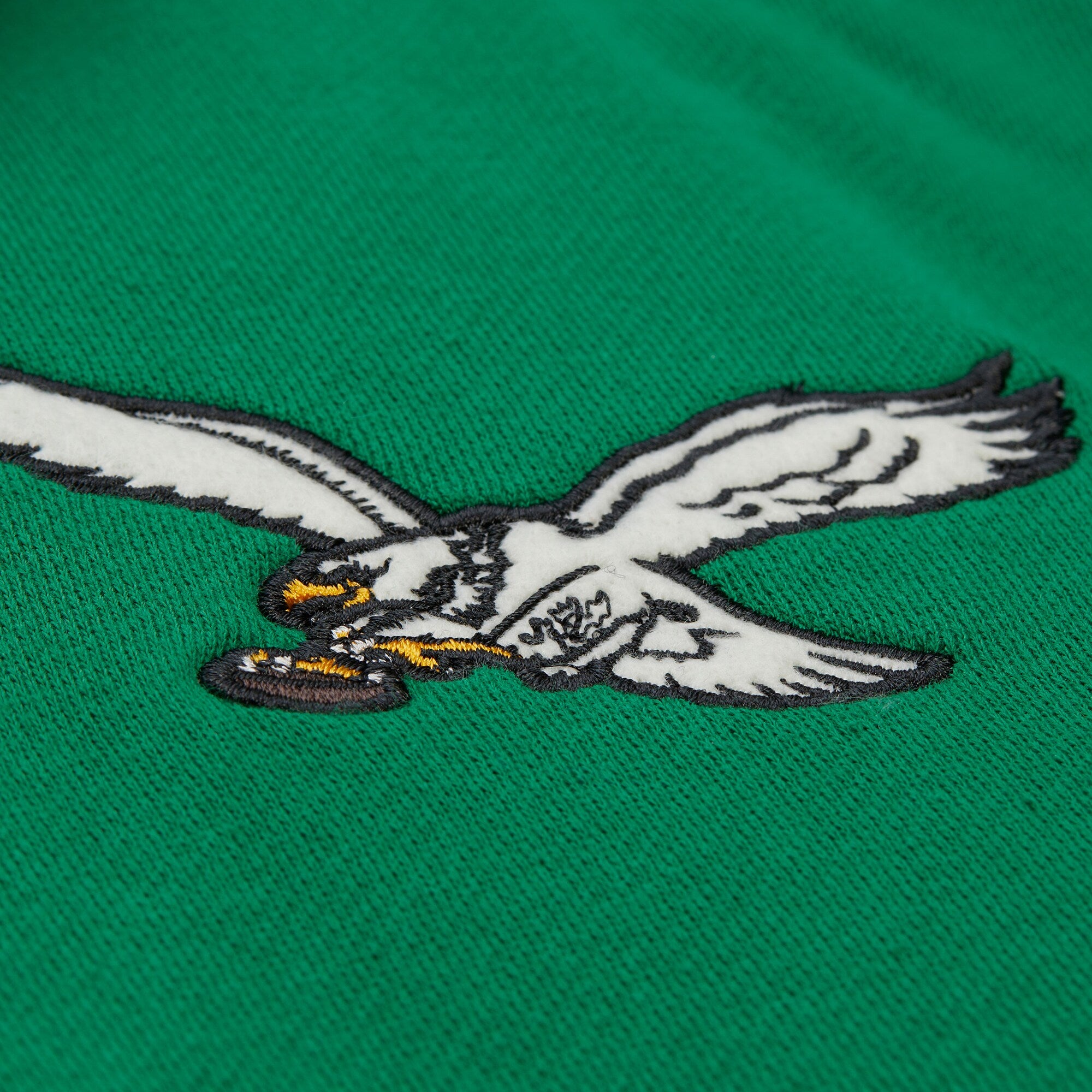 Philadelphia Eagles Mitchell & Ness Premium Patch Sideline Fleece Full-Snap NFL Jacke Grün