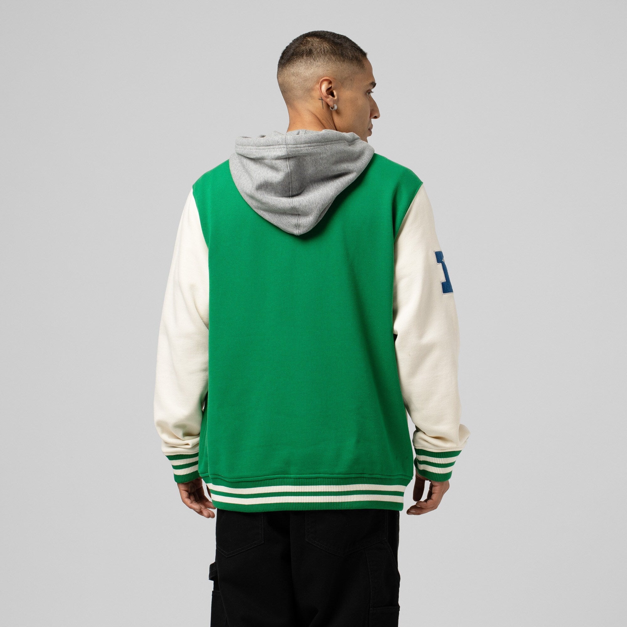 Philadelphia Eagles Mitchell & Ness Premium Patch Sideline Fleece Full-Snap NFL Jacke Grün