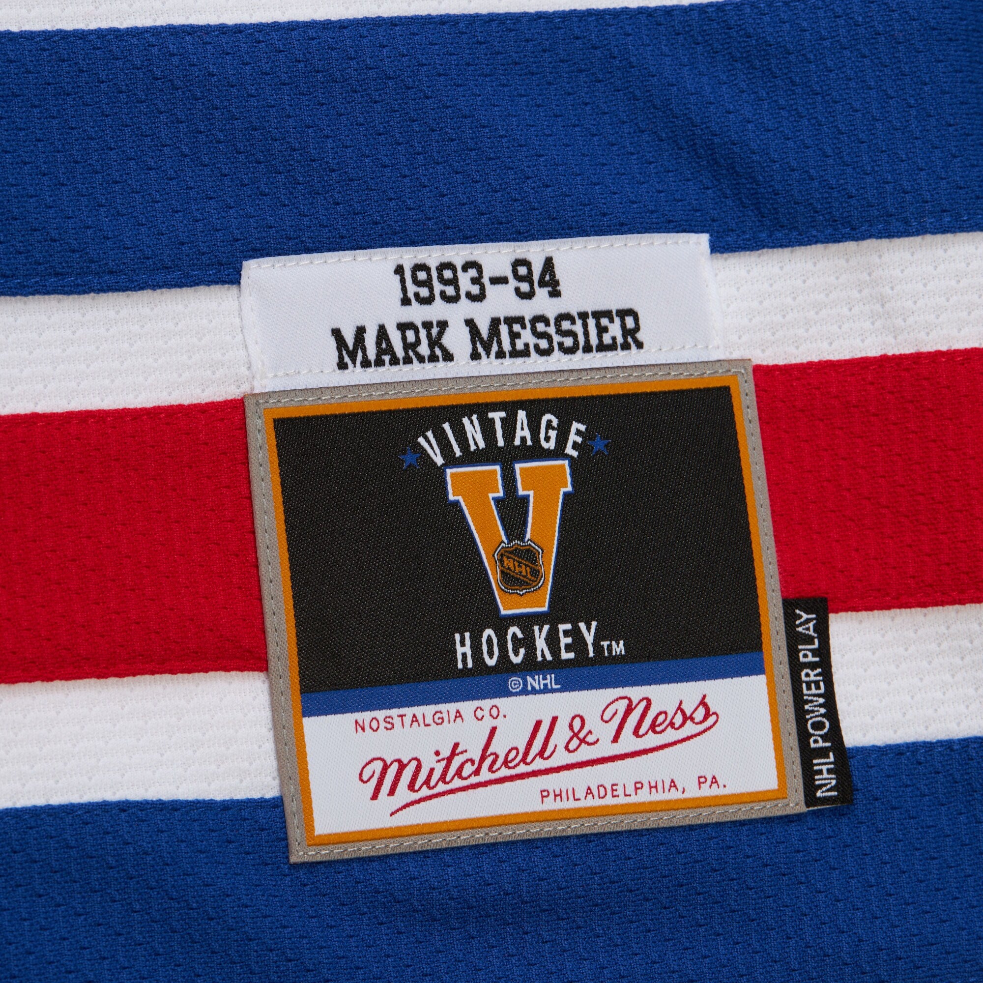 Mark Messier #11 New York Rangers 1993-94 Mitchell & Ness Premium PowerPlay NHL Trikot Weiß