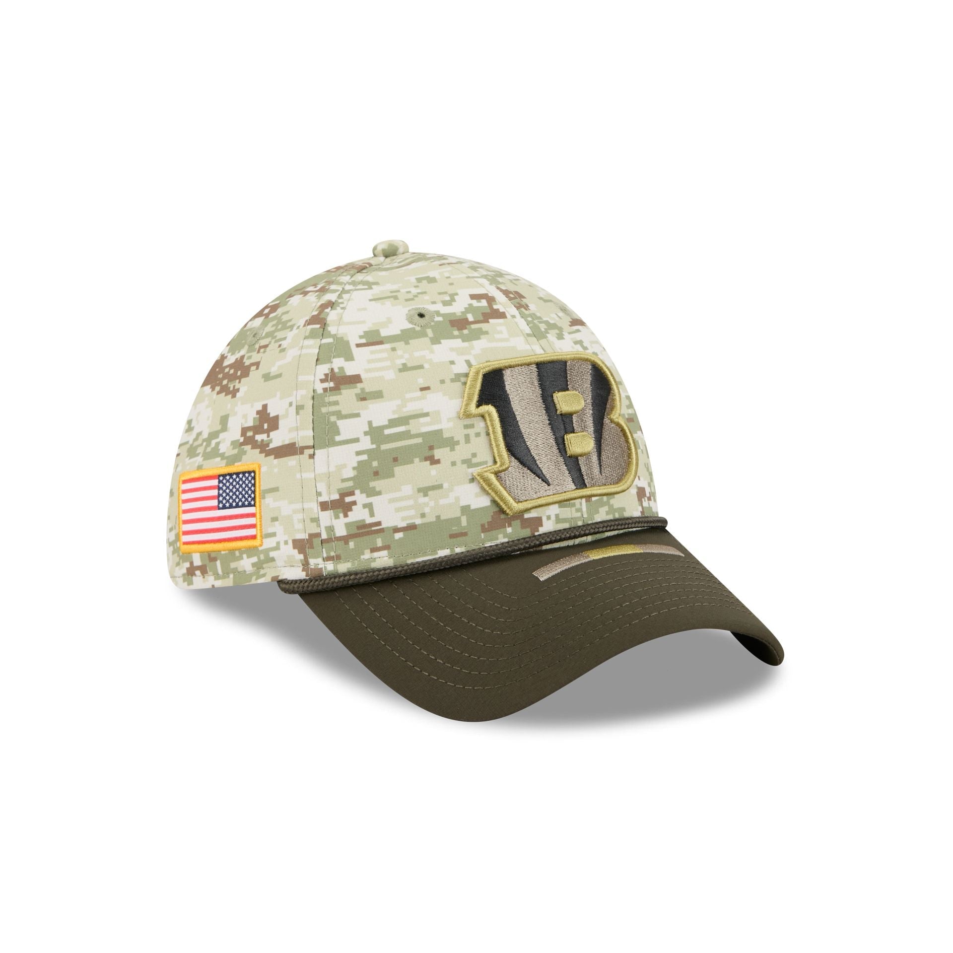 Cincinnati Bengals New Era 2025 NFL Salute to Service 39THIRTY Flex Fit Cap Camouflage