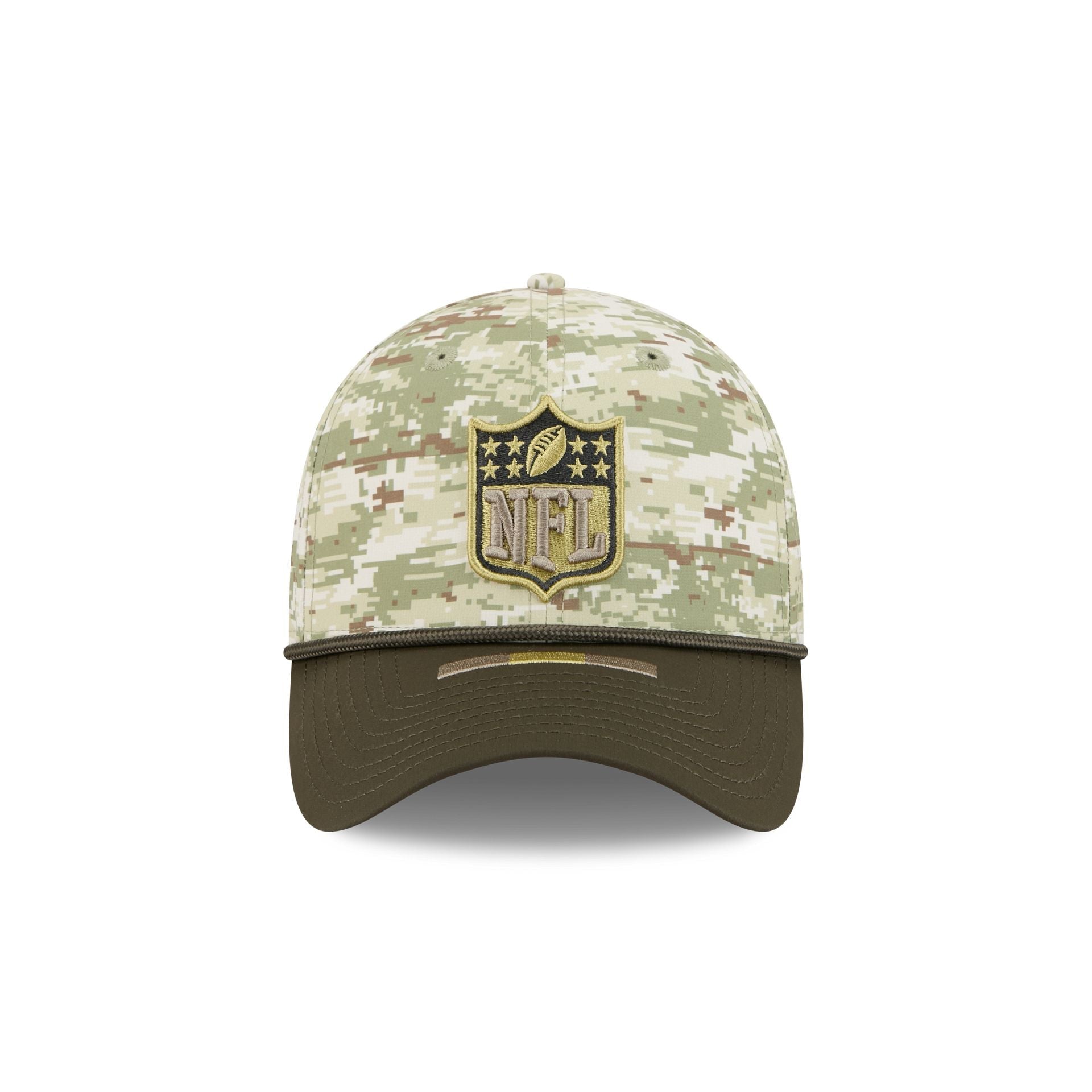 NFL Logo Shield New Era 2025 NFL Salute to Service 39THIRTY Flex Fit Cap Camouflage
