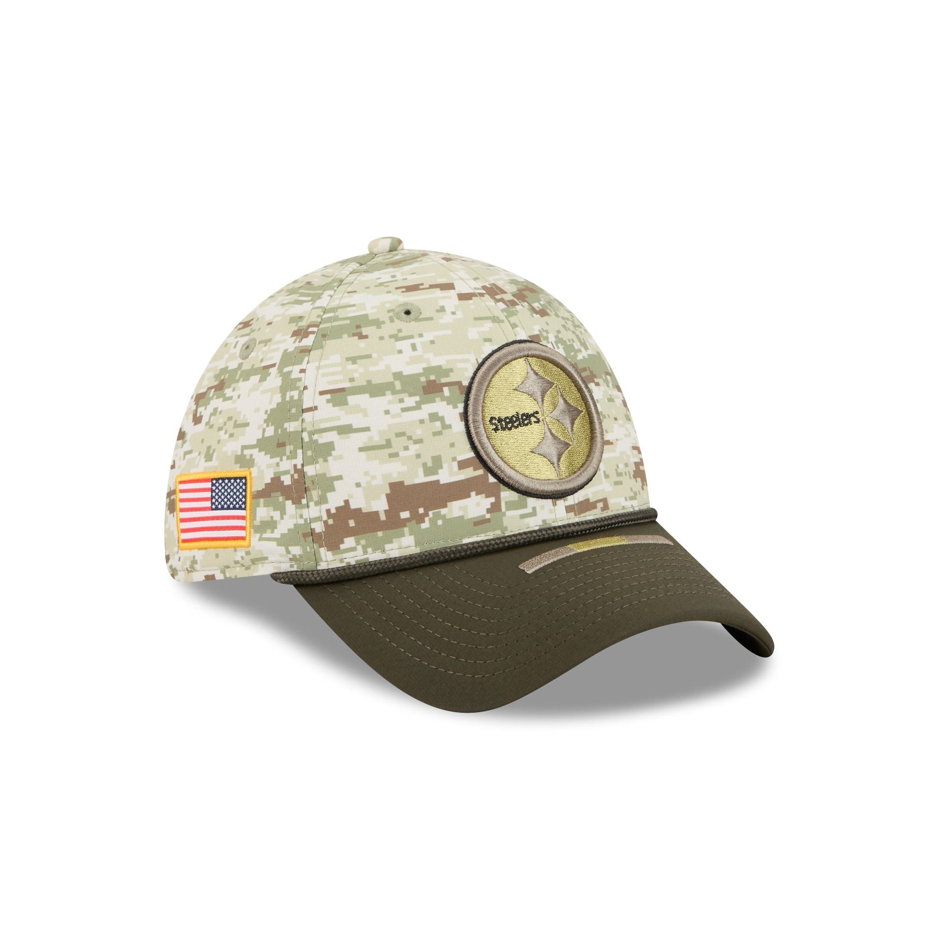 Pittsburgh Steelers New Era 2025 NFL Salute to Service 39THIRTY Flex Fit Cap Camouflage