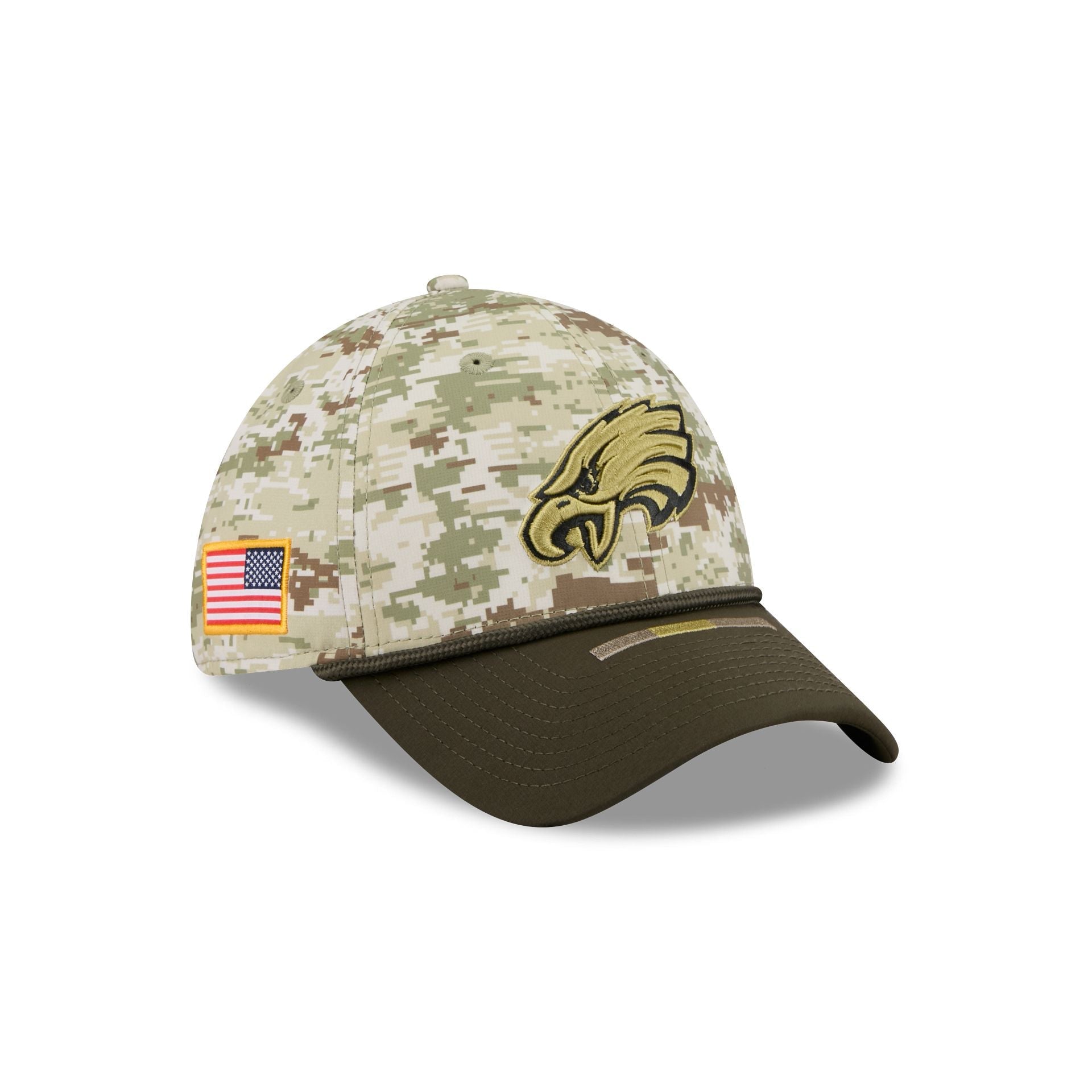 Philadelphia Eagles New Era 2025 NFL Salute to Service 39THIRTY Flex Fit Cap Camouflage