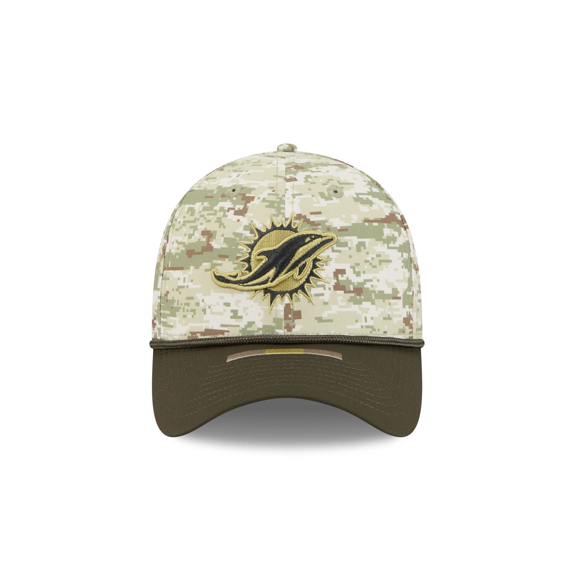 Miami Dolphins New Era 2025 NFL Salute to Service 39THIRTY Flex Fit Cap Camouflage