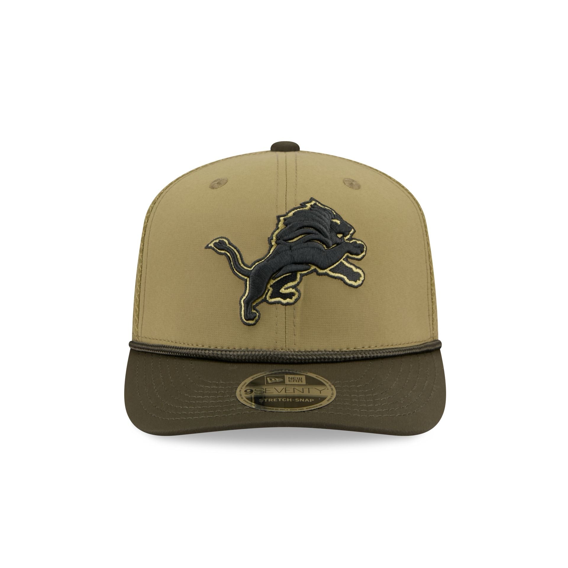 Detroit Lions New Era 2025 NFL Salute to Service 9SEVENTY Trucker Cap Grün