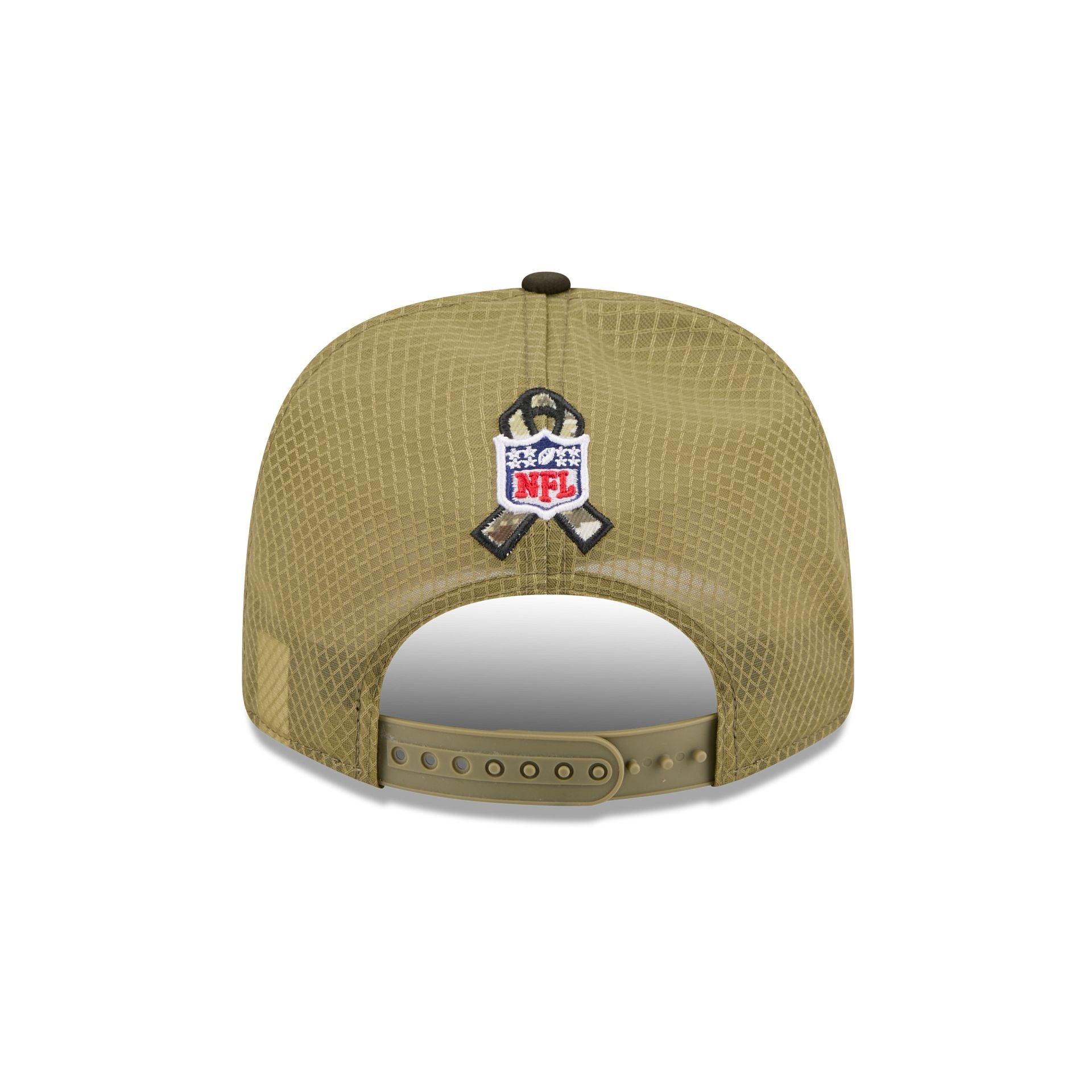 Green Bay Packers New Era 2025 NFL Salute to Service 9SEVENTY Trucker Cap Grün
