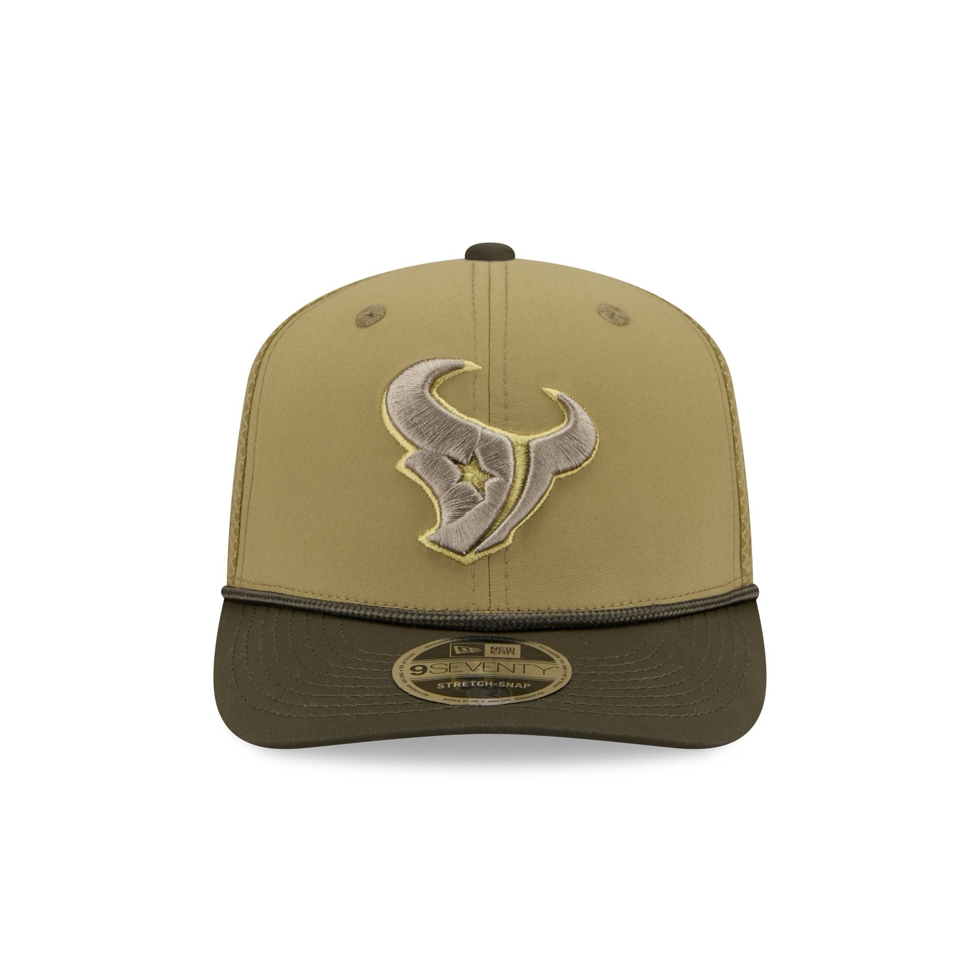 Houston Texans New Era 2025 NFL Salute to Service 9SEVENTY Trucker Cap Grün