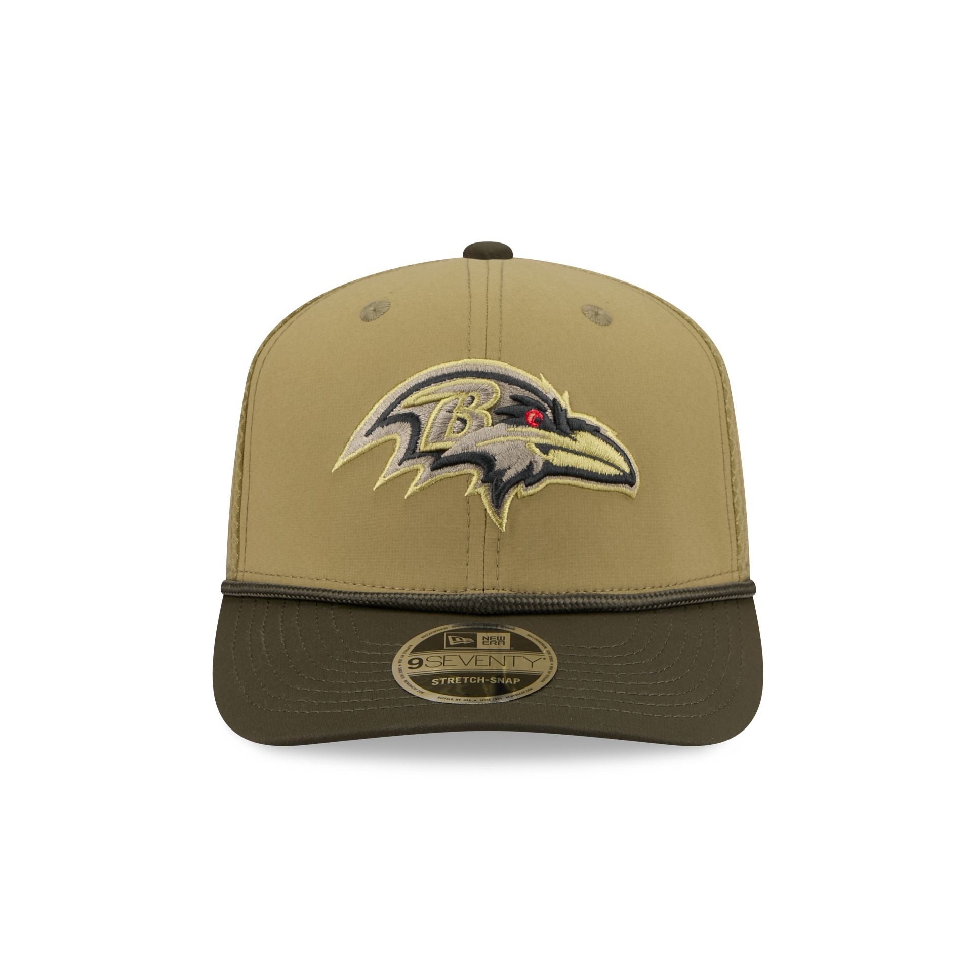 Baltimore Ravens New Era 2025 NFL Salute to Service 9SEVENTY Trucker Cap Grün