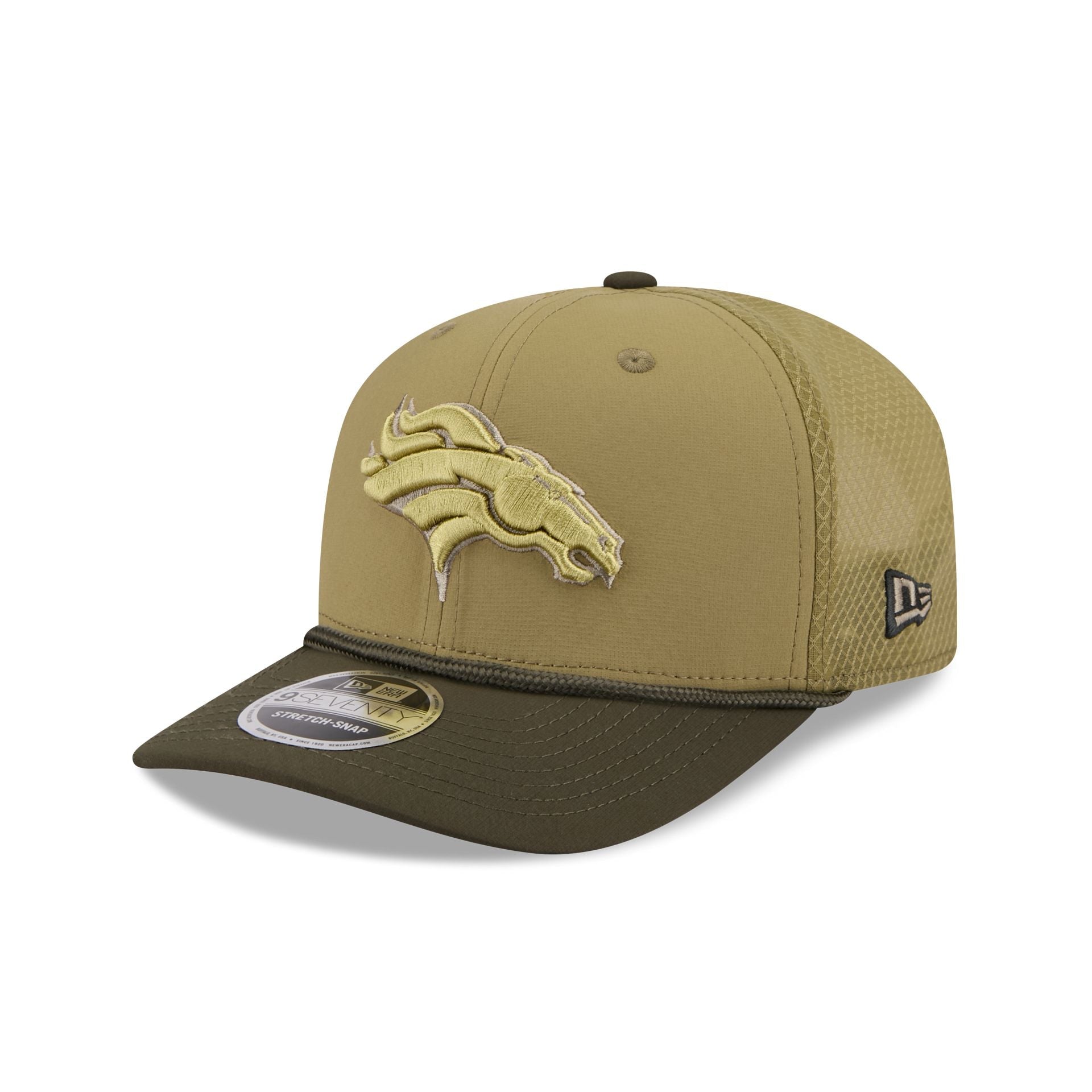 Denver Broncos New Era 2025 NFL Salute to Service 9SEVENTY Trucker Cap Grün