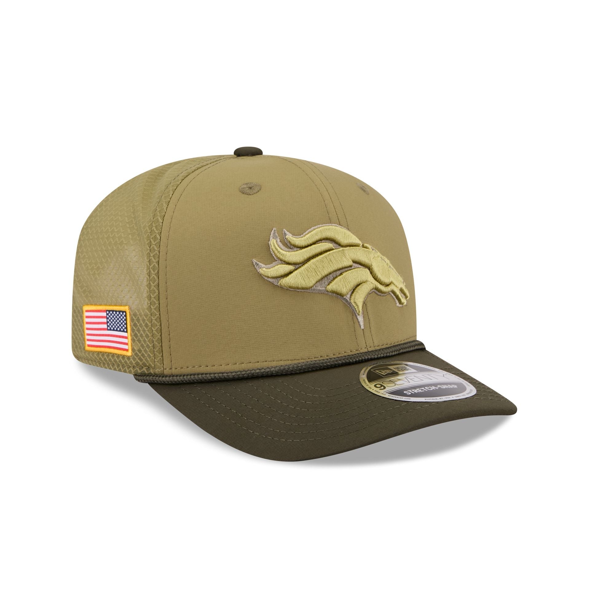 Denver Broncos New Era 2025 NFL Salute to Service 9SEVENTY Trucker Cap Grün