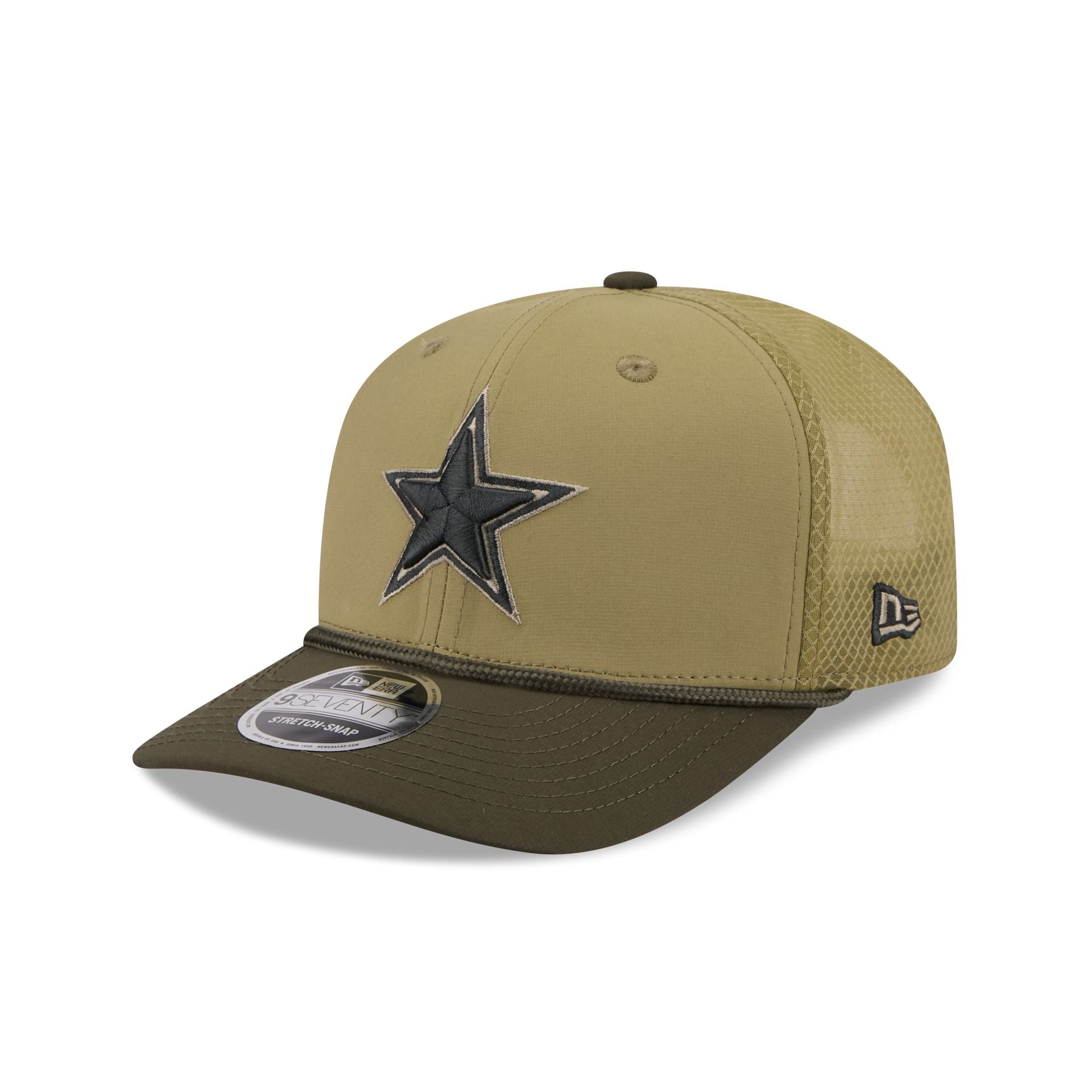 Dallas Cowboys New Era 2025 NFL Salute to Service 9SEVENTY Trucker Cap Grün