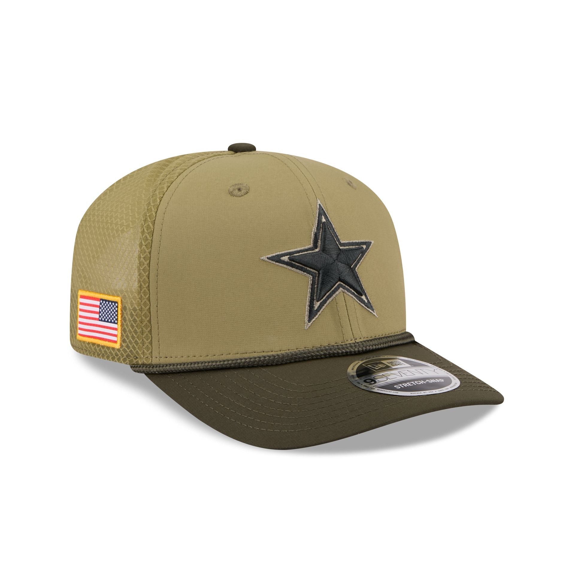 Dallas Cowboys New Era 2025 NFL Salute to Service 9SEVENTY Trucker Cap Grün