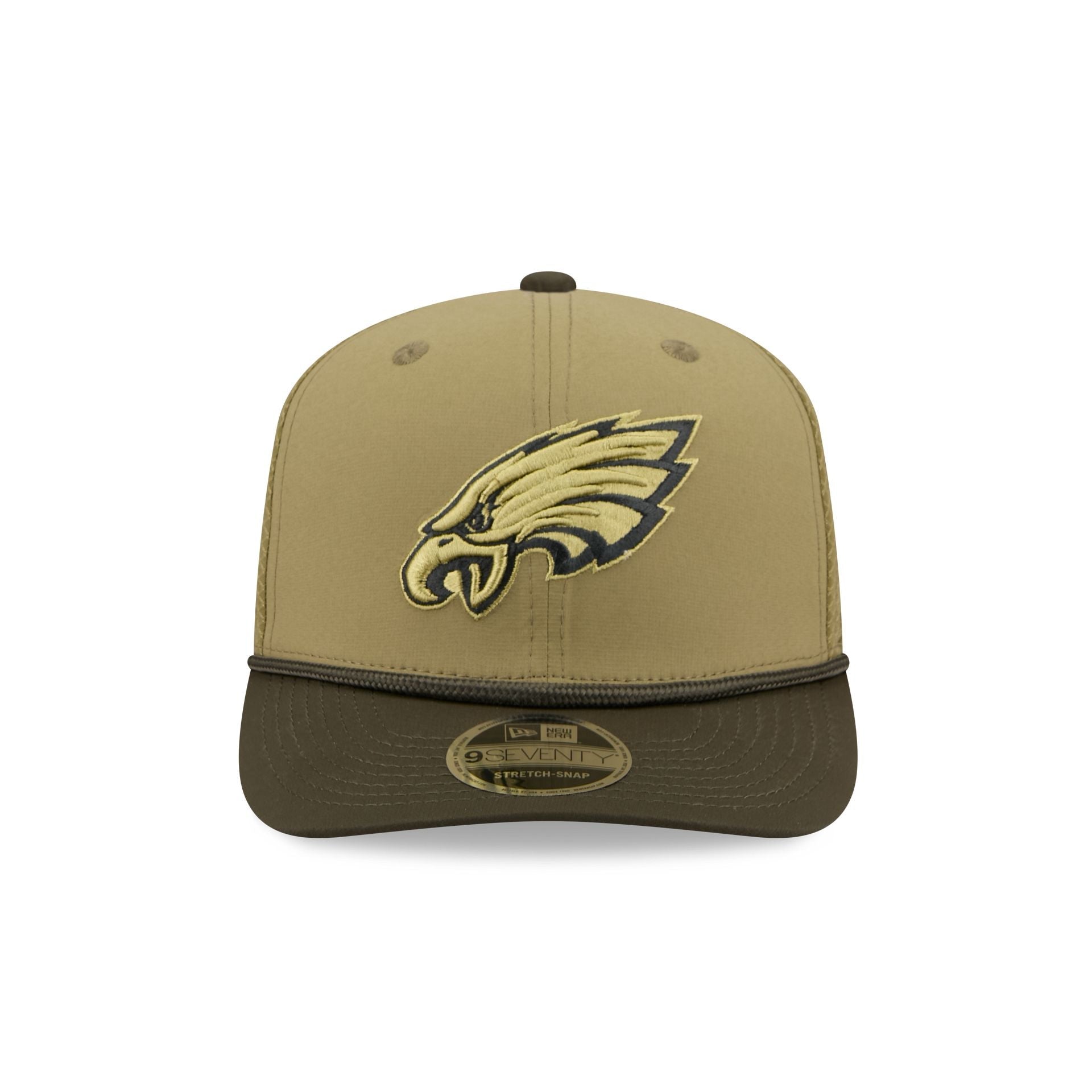 Philadelphia Eagles New Era 2025 NFL Salute to Service 9SEVENTY Trucker Cap Grün